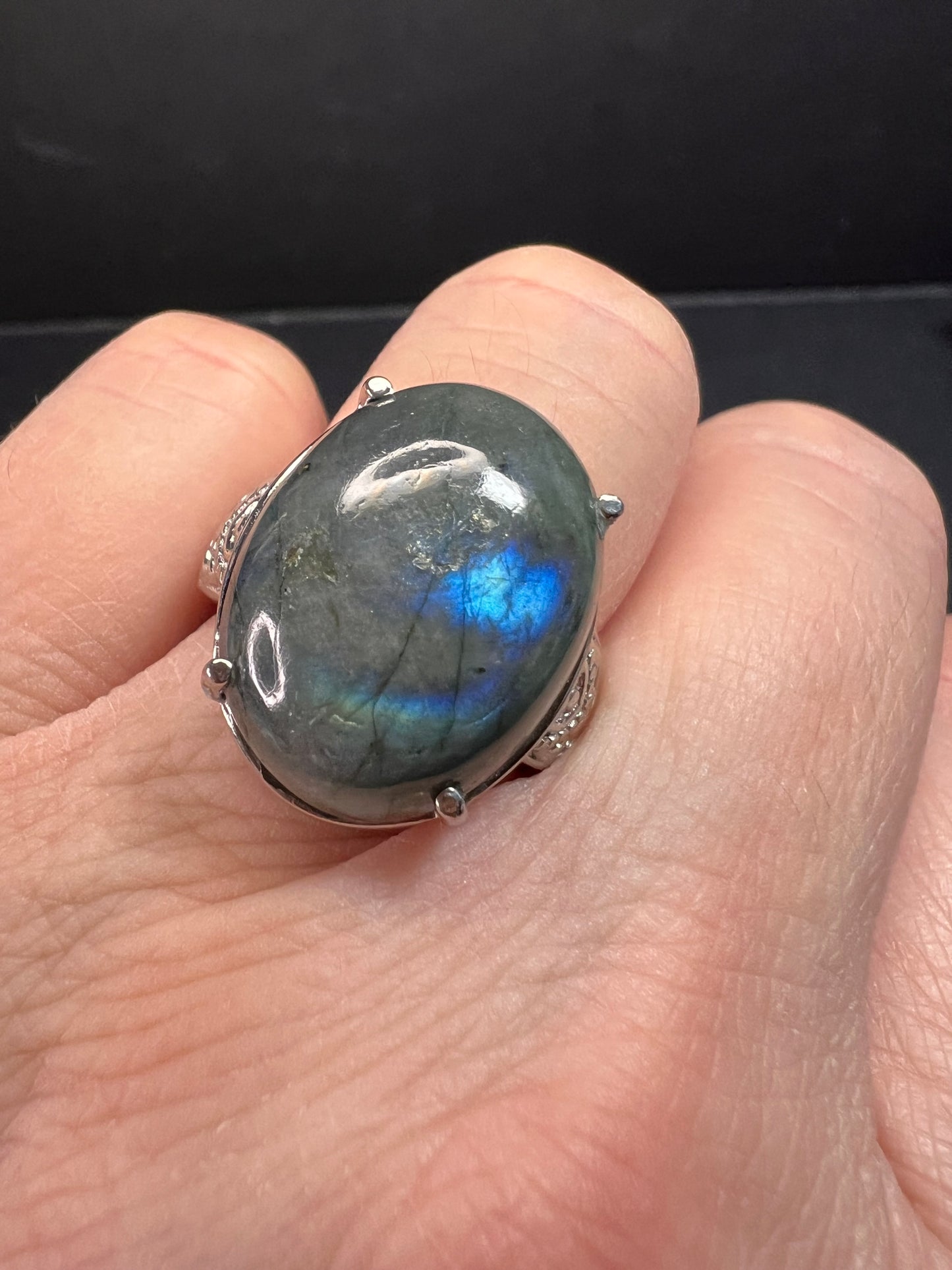 NEW Labradorite stainless steel ring size 7