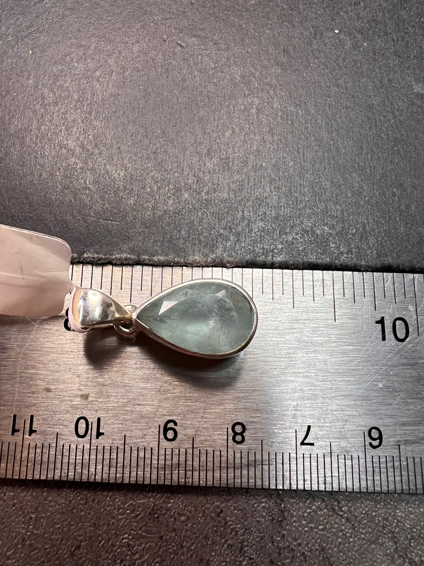 NEW Aquamarine sterling silver teardrop pendant