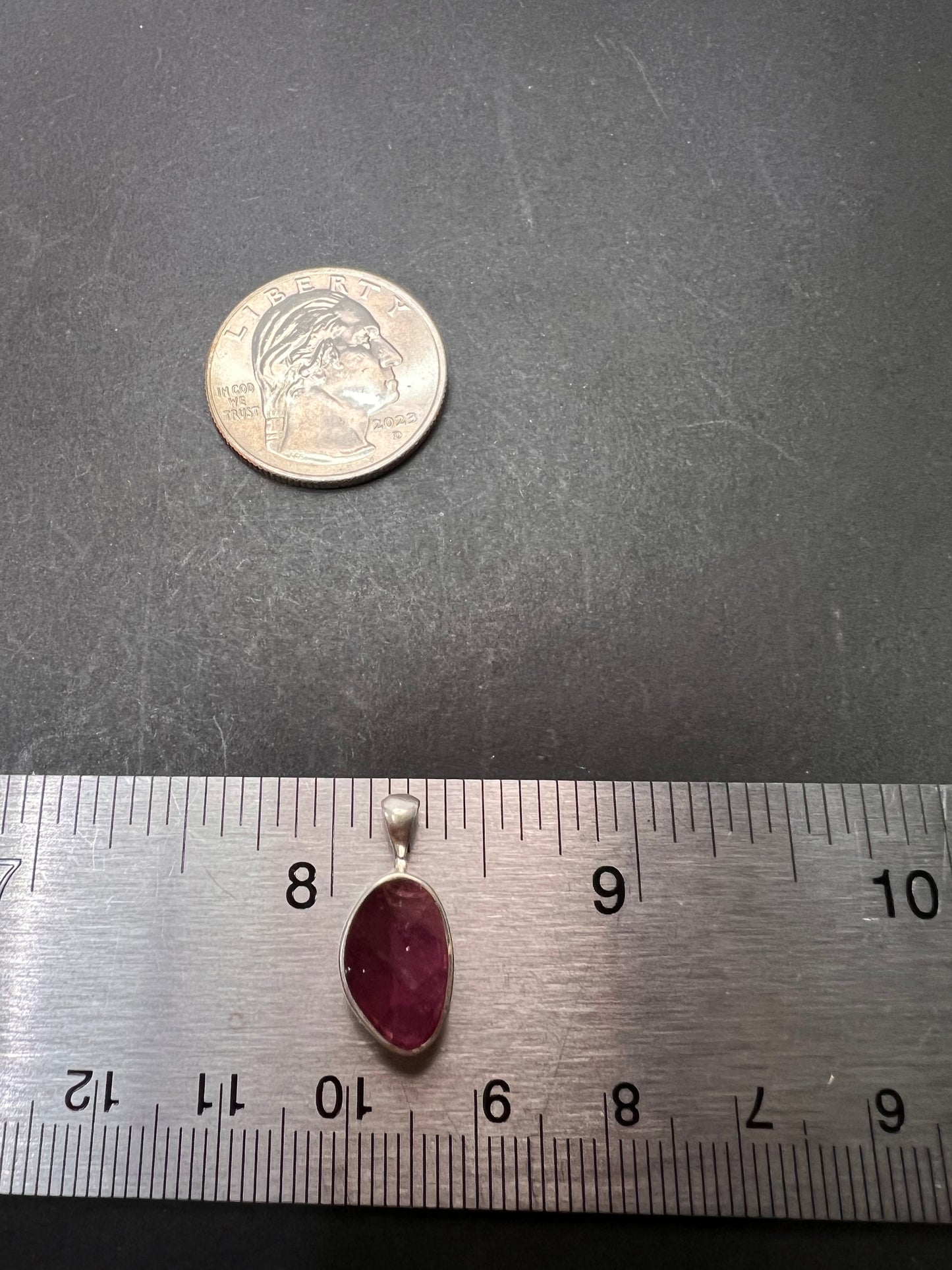 NEW Pink tourmaline sterling silver pendant 1.24 grams