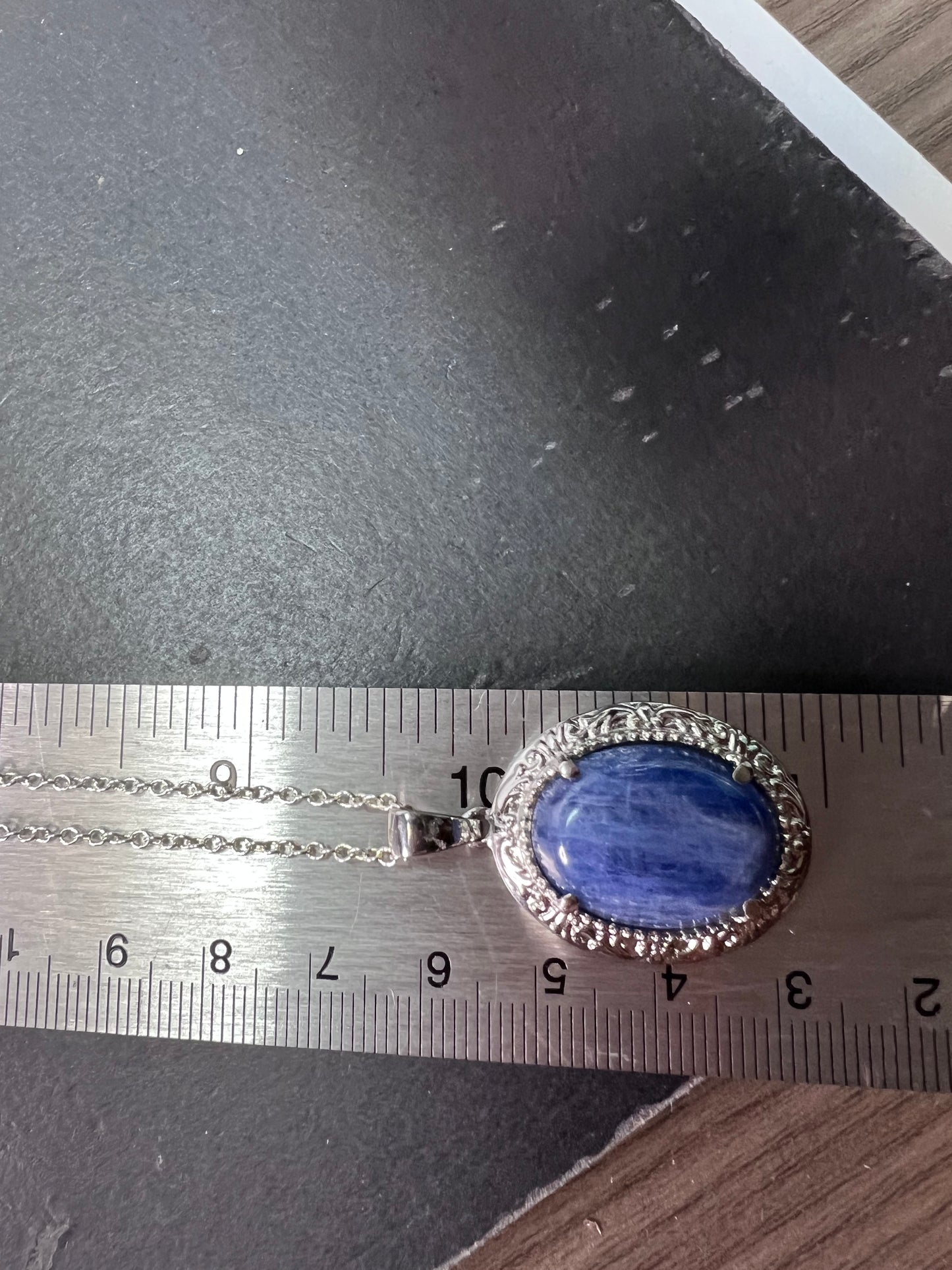 Kyanite stainless steel pendant with chain