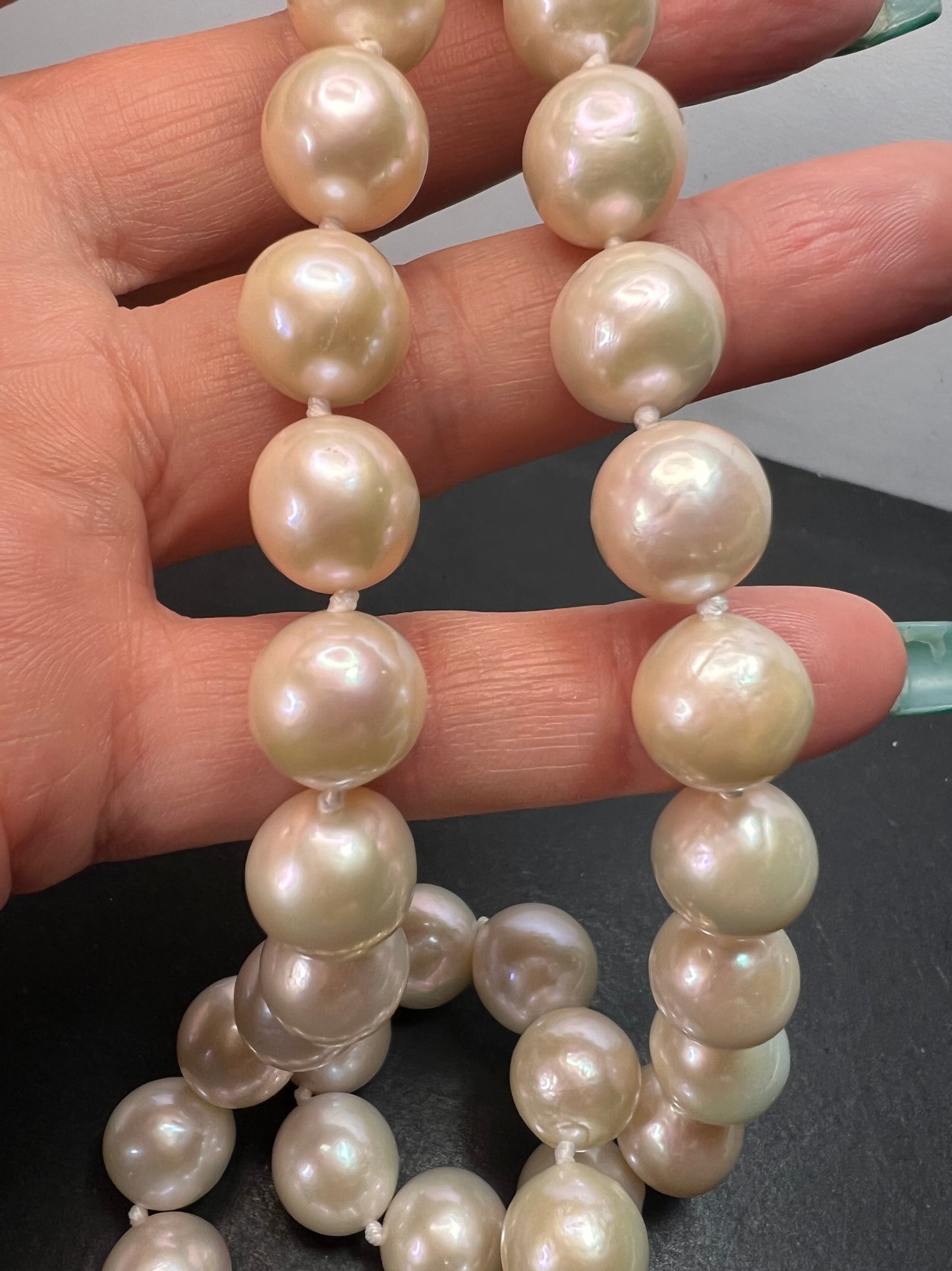 NEW White Cultured Freshwater Pearl Rhodium Over Sterling Silver Necklace 20 inch