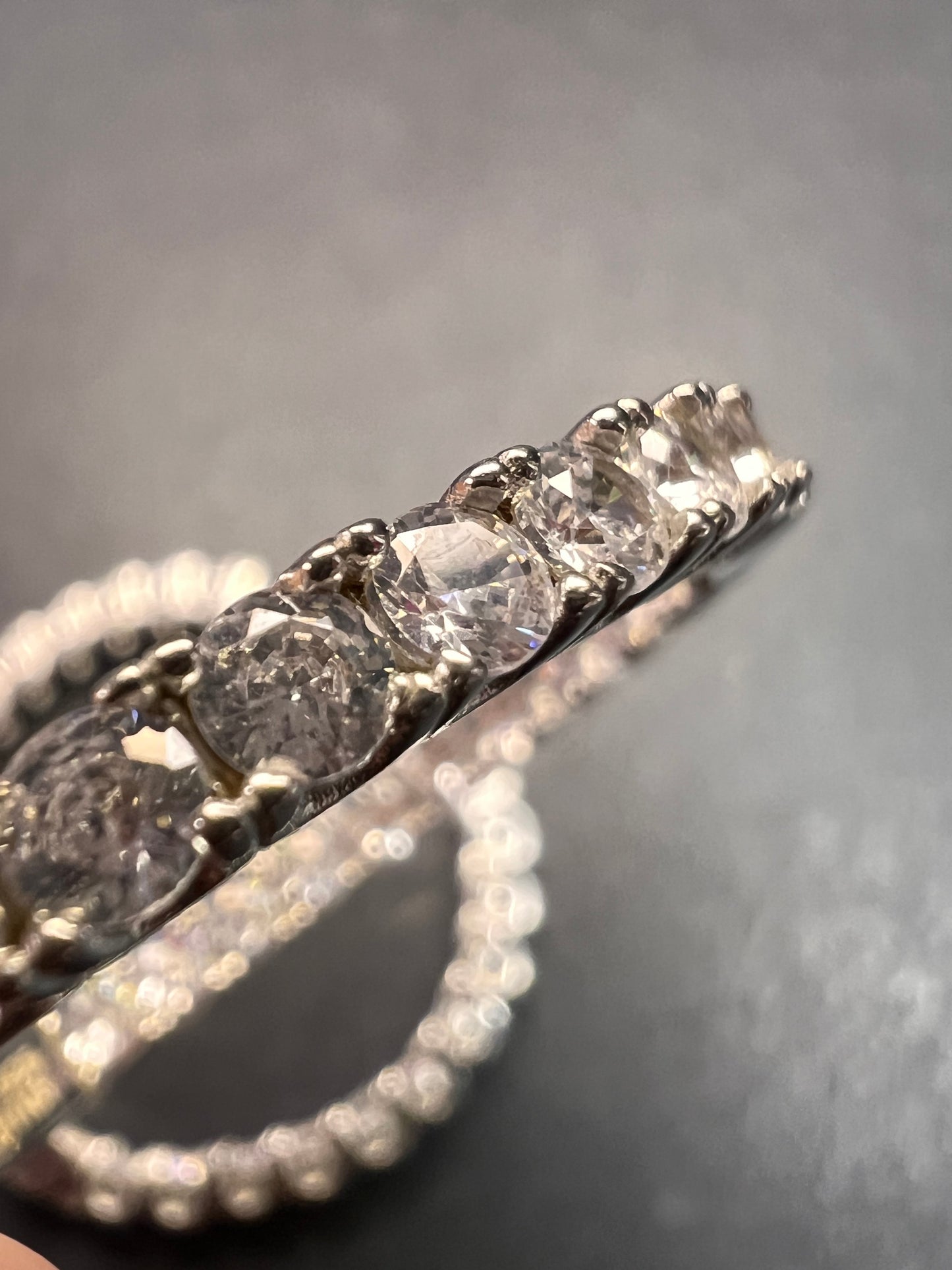 CZ inside out hoop earrings in sterling silver