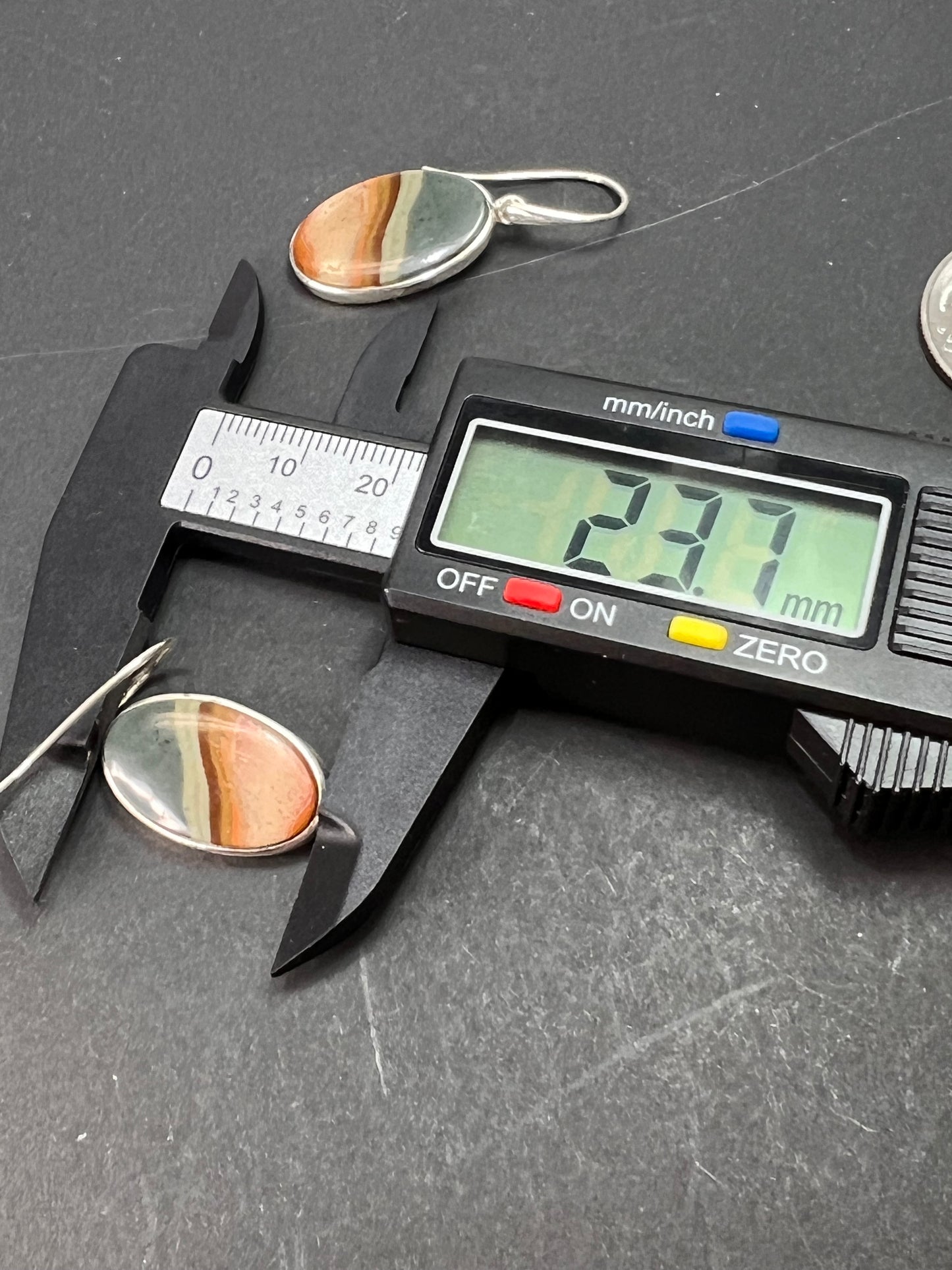 NEW Polychrome Jasper sterling silver dangle earrings 7.34 grams