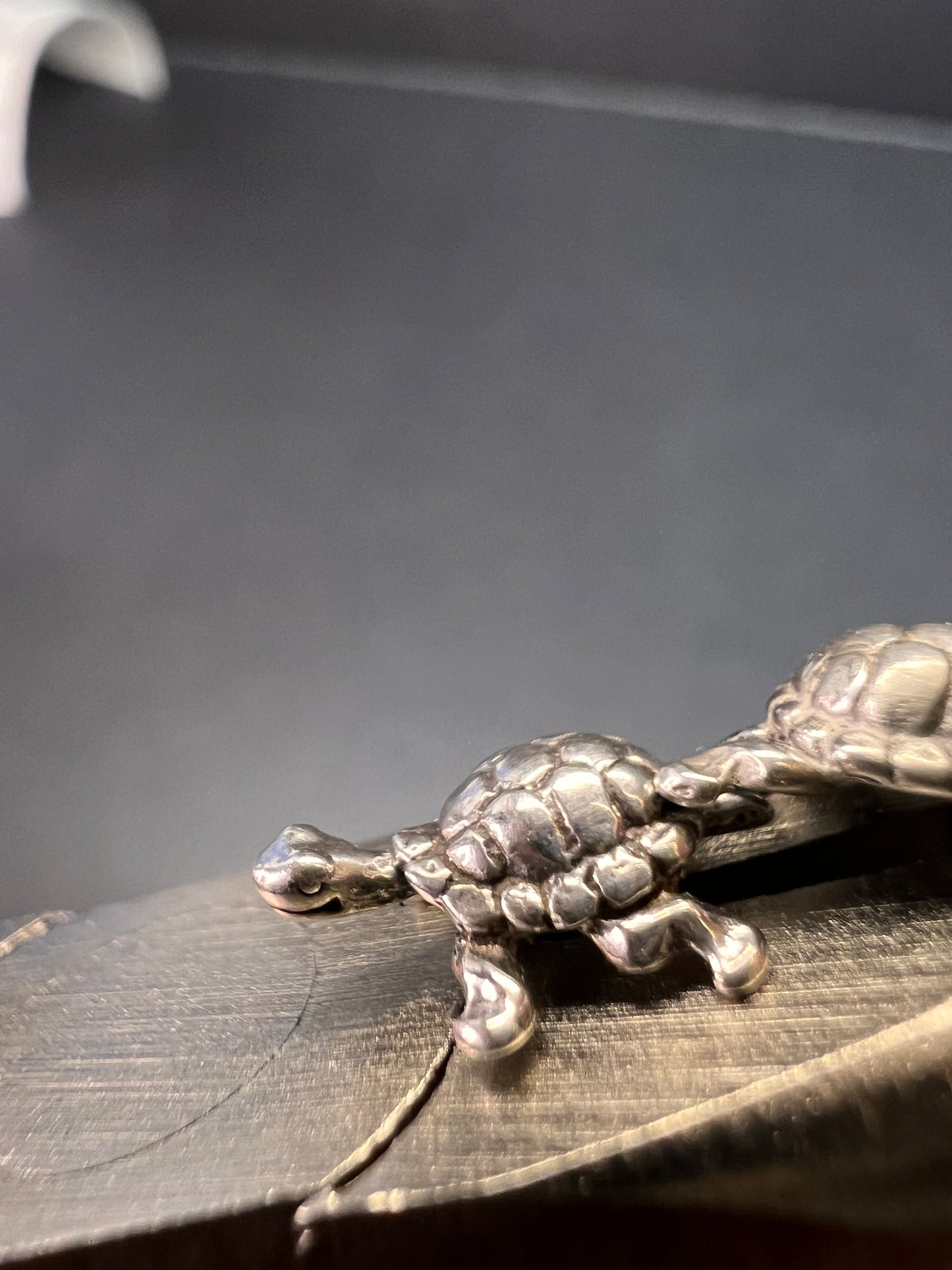 Tiny sterling silver turtle stud earrings