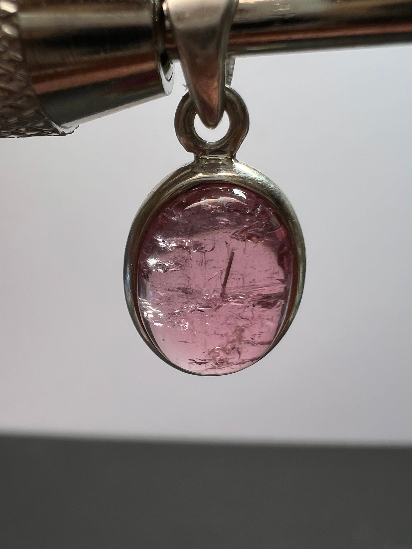NEW Pink Rubellite tourmaline sterling silver pendant 1.87 grams