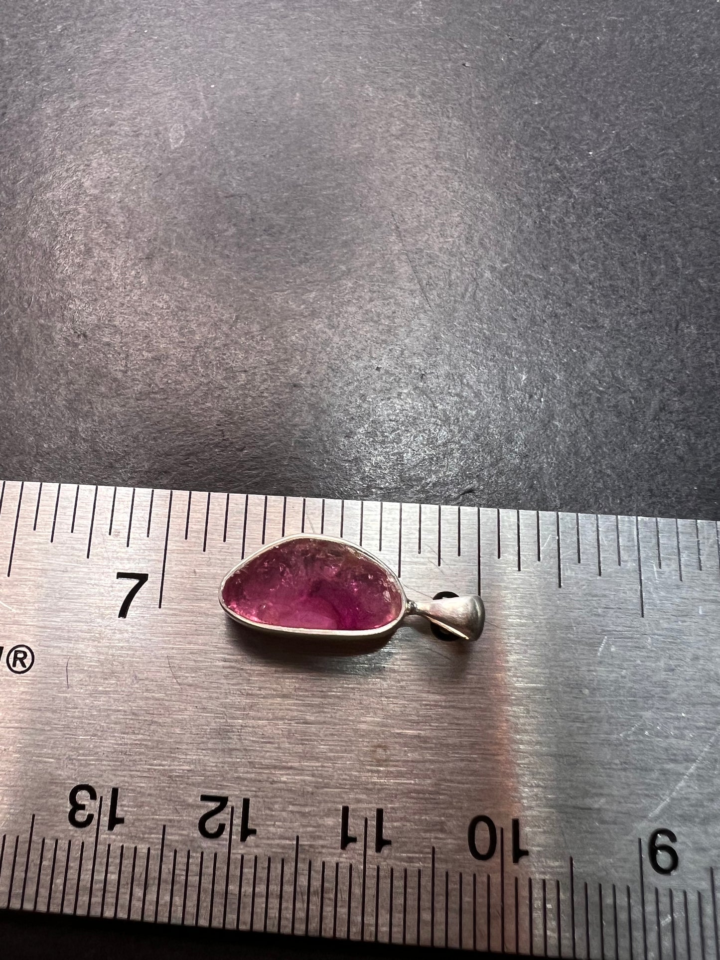 NEW Pink tourmaline sterling silver pendant 1.28 gram