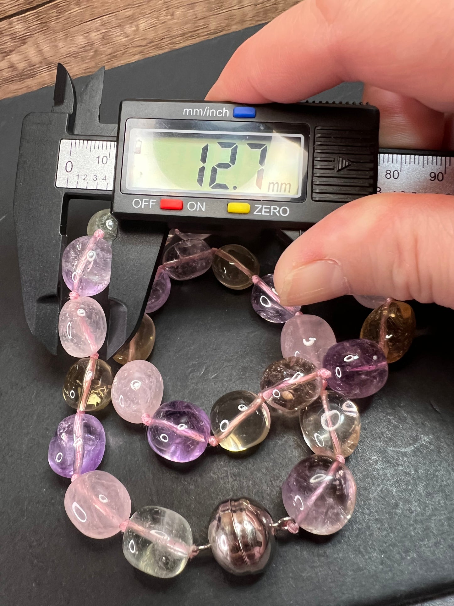 NEW Multi quartz knotted 18 inch necklace with 925 magnetic clasp