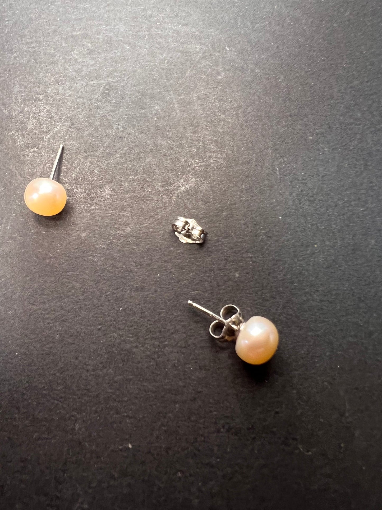 8 mm cultured pearl stud Sterling silver earrings