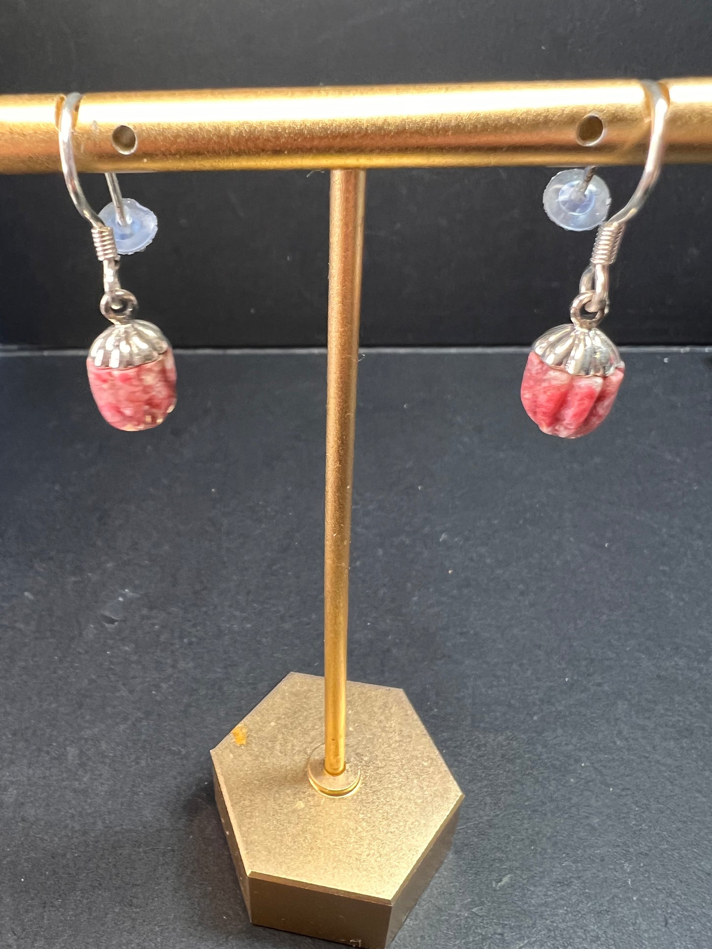 NEW Norwegian thulite sterling silver earrings