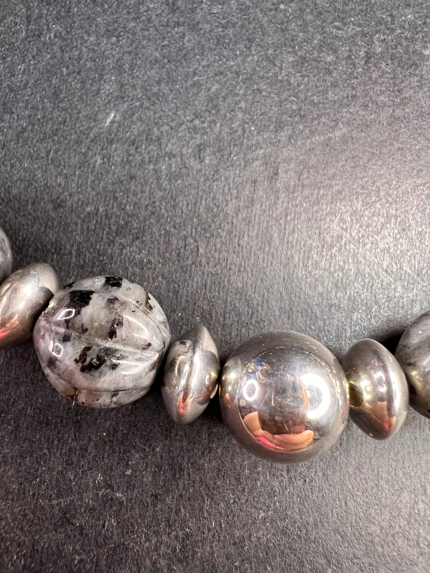 NEW Larvakite and sterling silver necklace