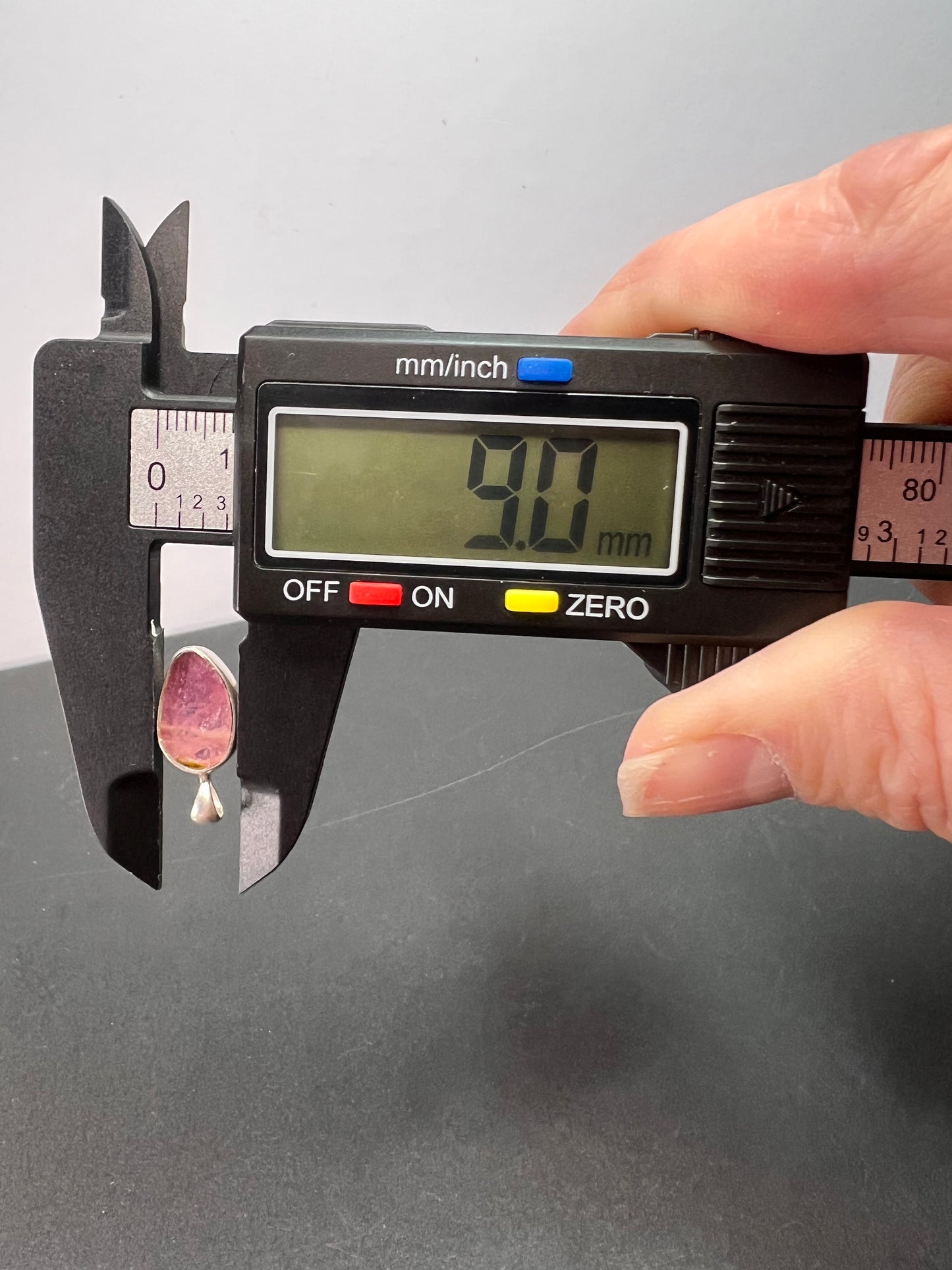 NEW Pink tri color tourmaline sterling silver pendant 1.34 grams