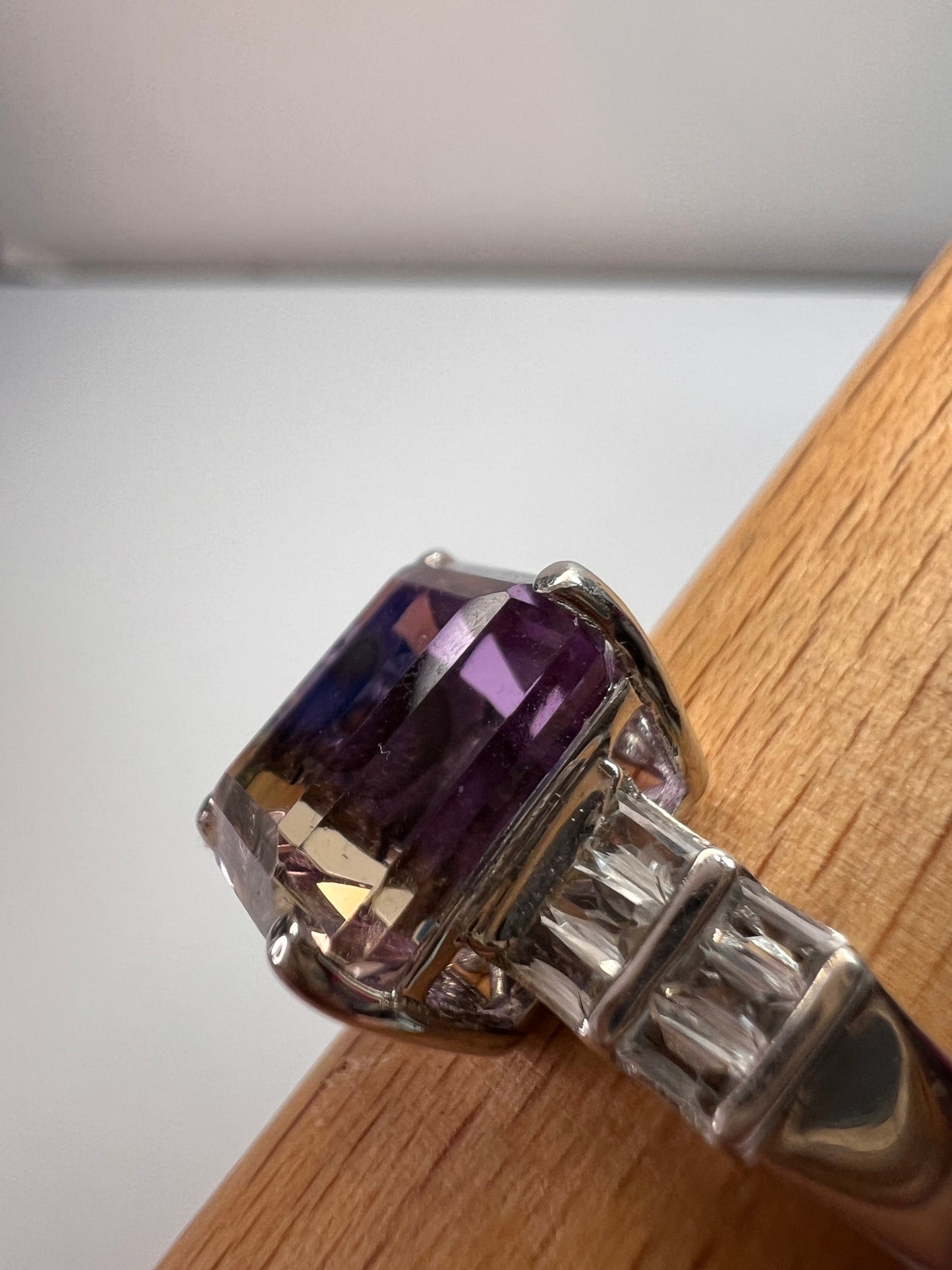 NEW ametrine and topaz sterling silver ring size 11