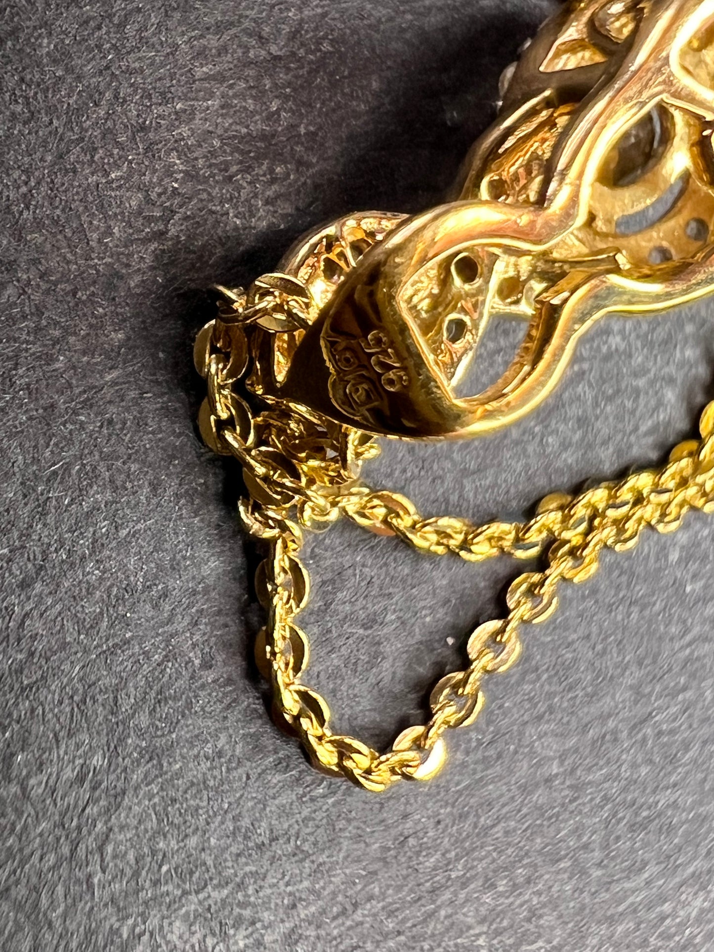 NEW Golden Imperial Topaz pendant necklace in vermeil yellow gold over sterling silver 20 inches