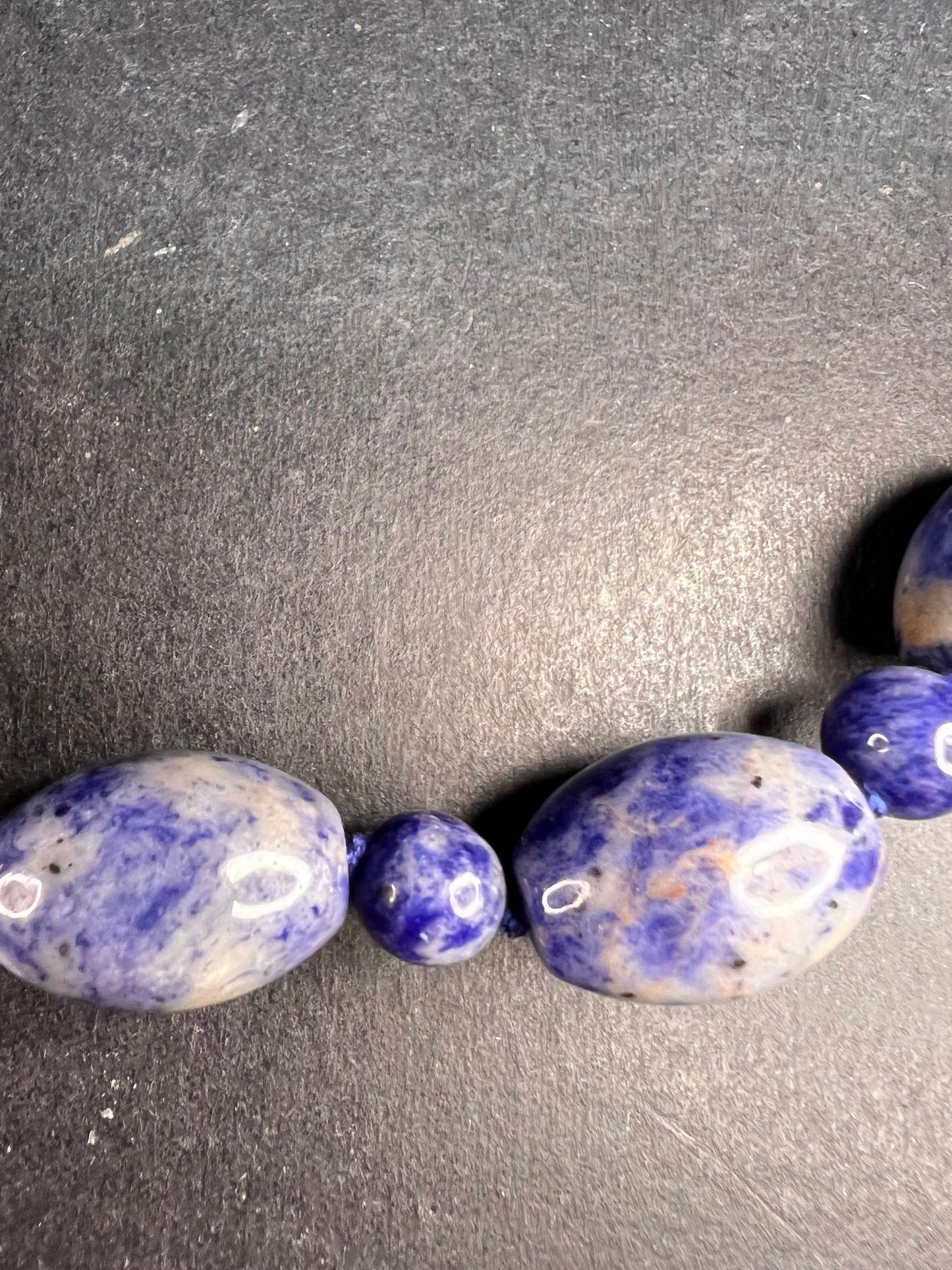 NEW sodalite necklace and bracelet with sterling silver clasp