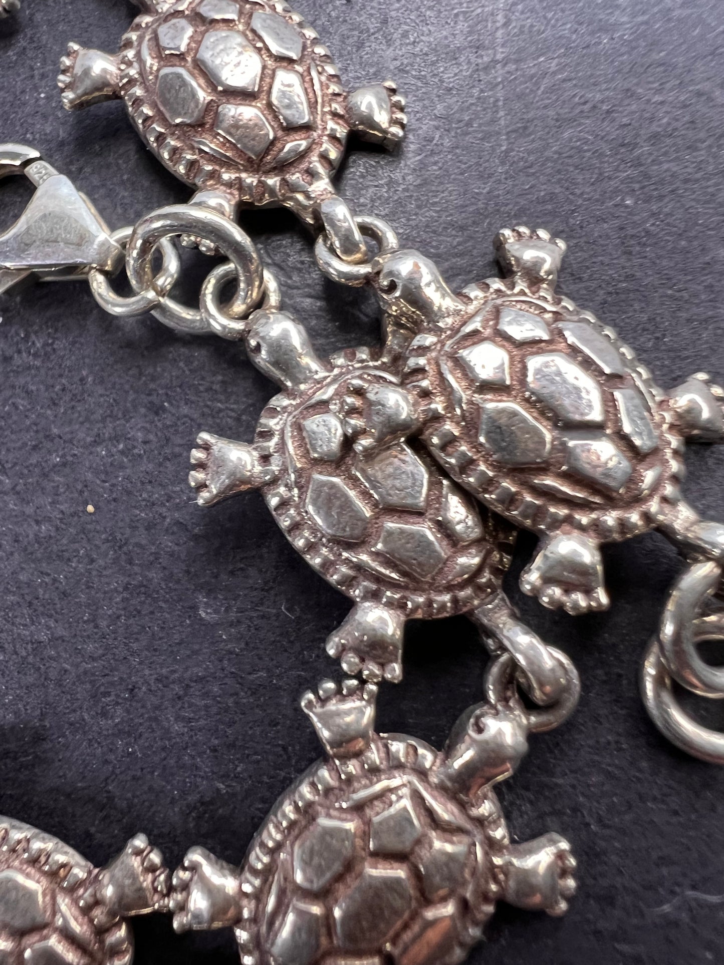 Vintage sterling silver turtles bracelet
