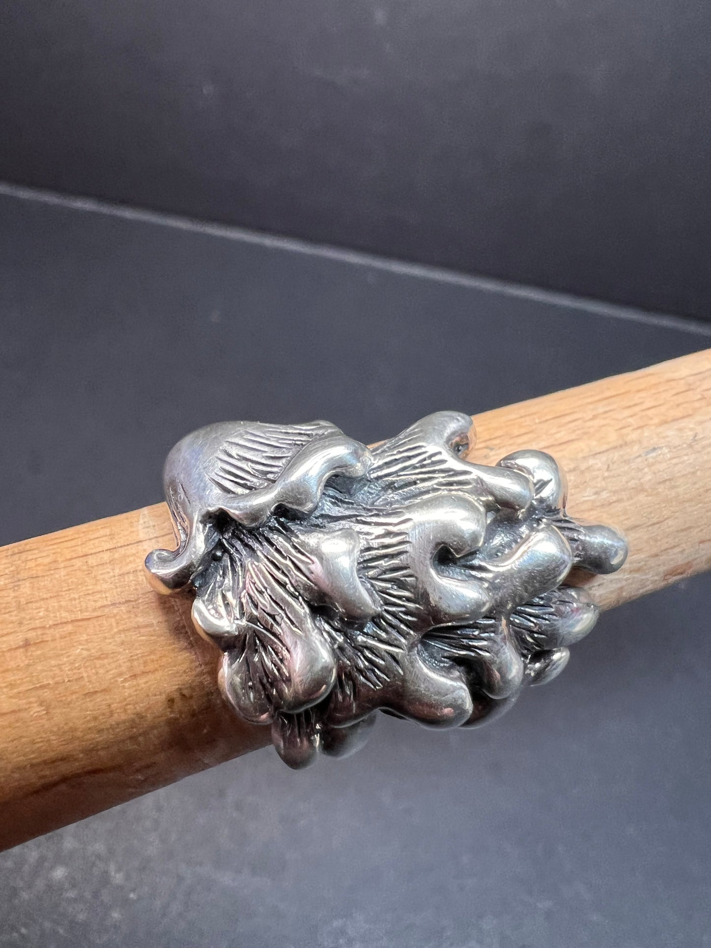 Sterling silver fungi coral ring size 7