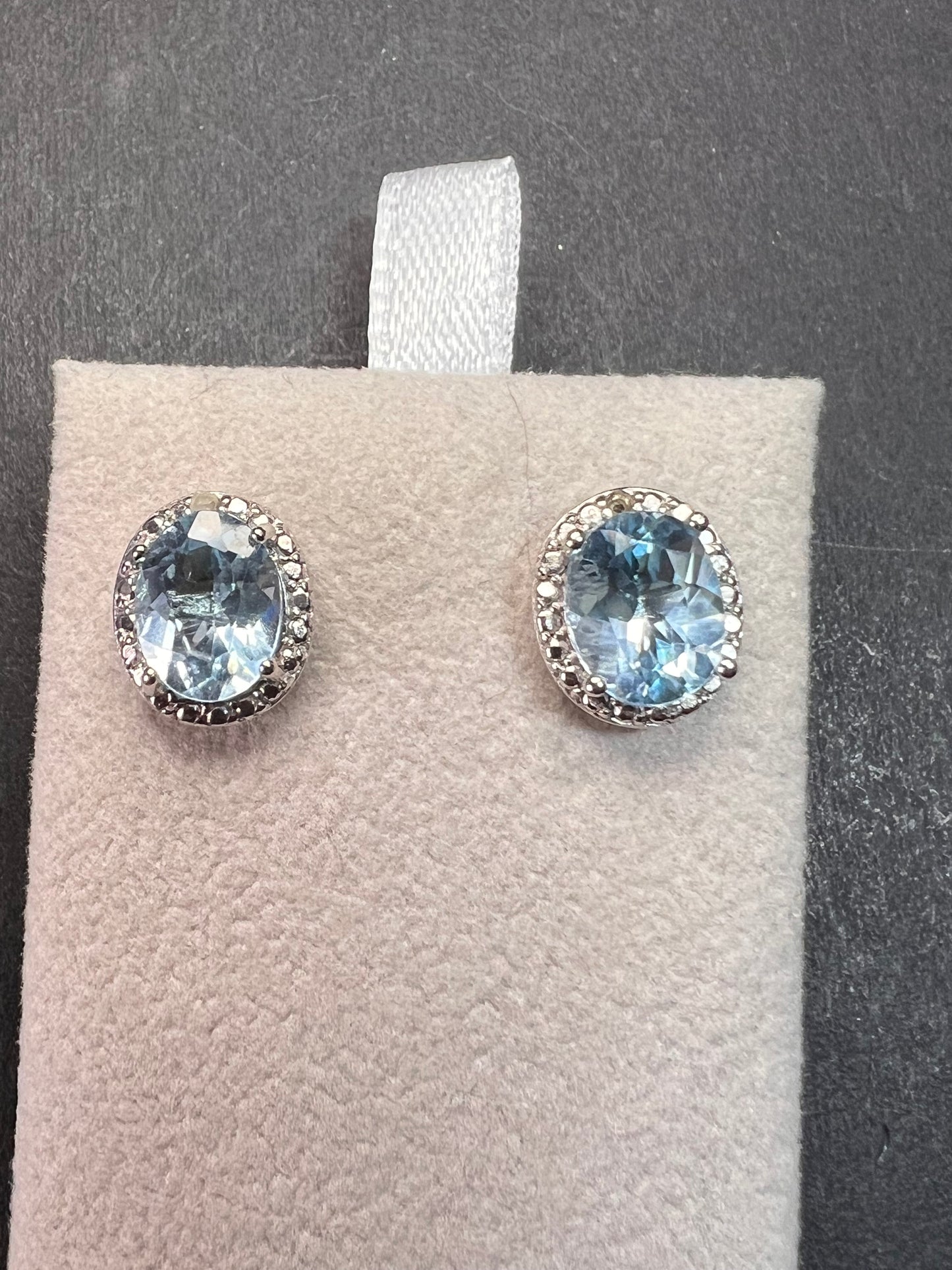Sky Blue Topaz Sterling Silver Earrings 4.71ctw