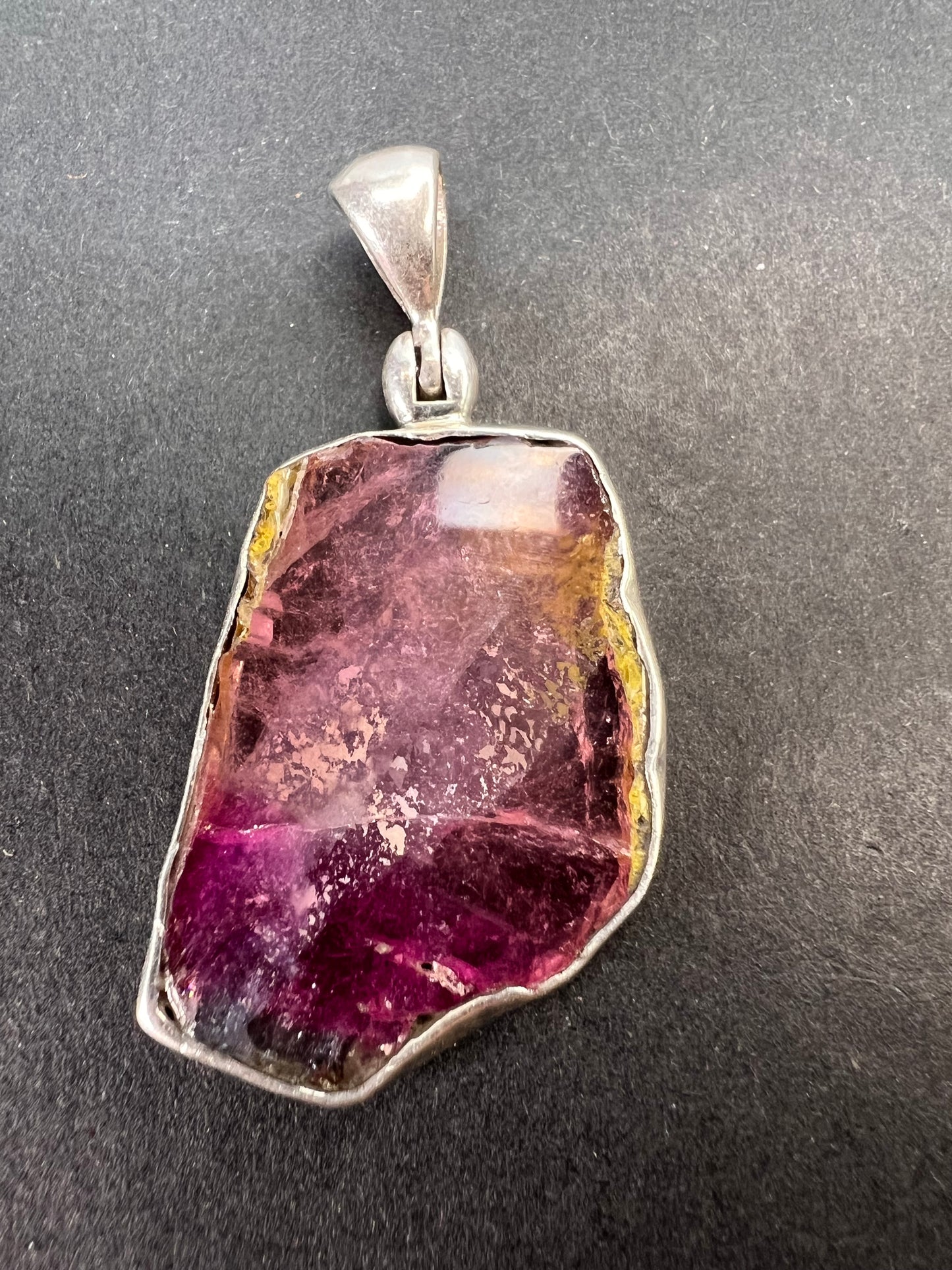 NEW Multi color tourmaline sterling silver pendant 4.49 grams
