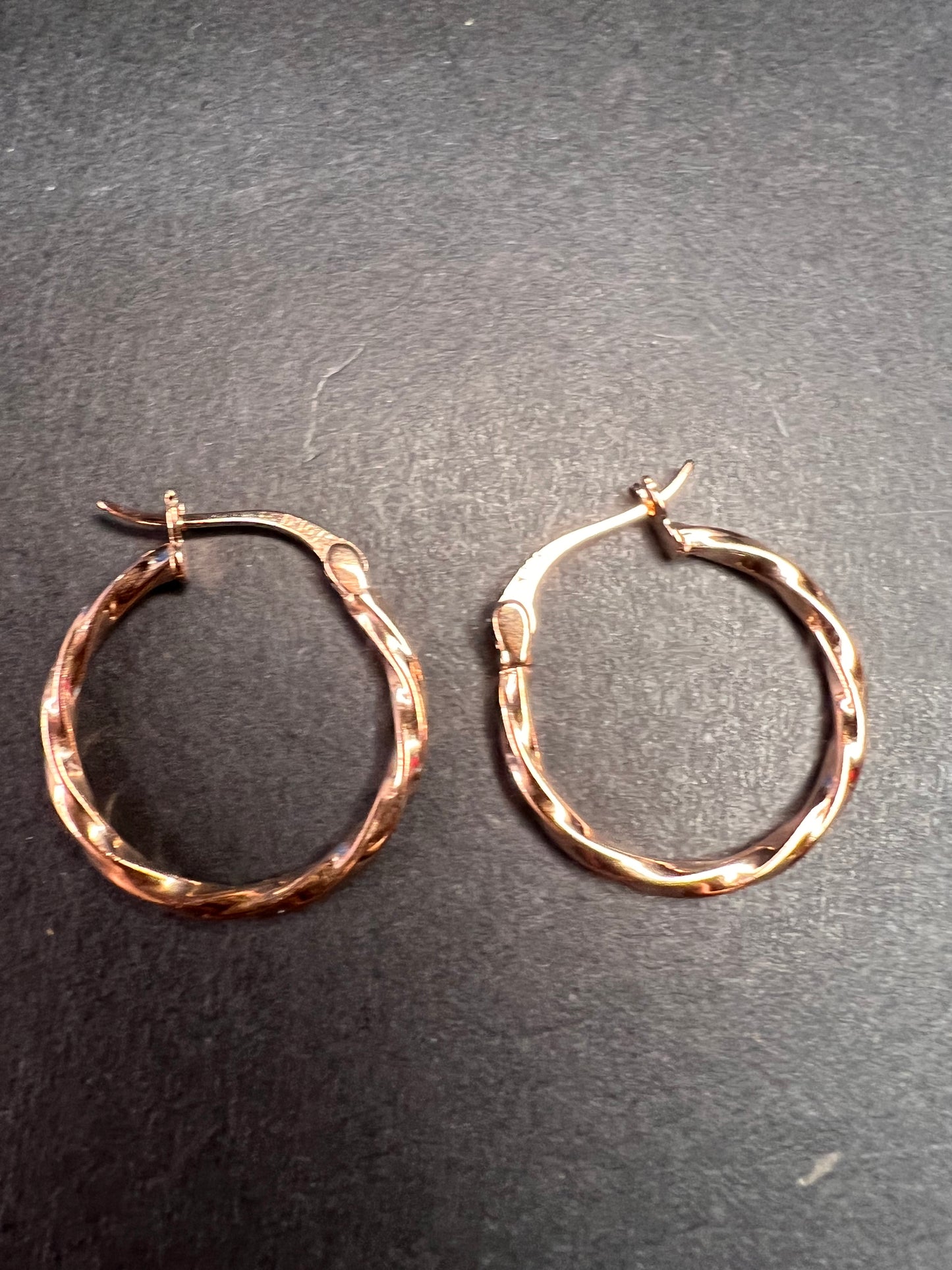 NEW gold over sterling silver twisted hoop earrings