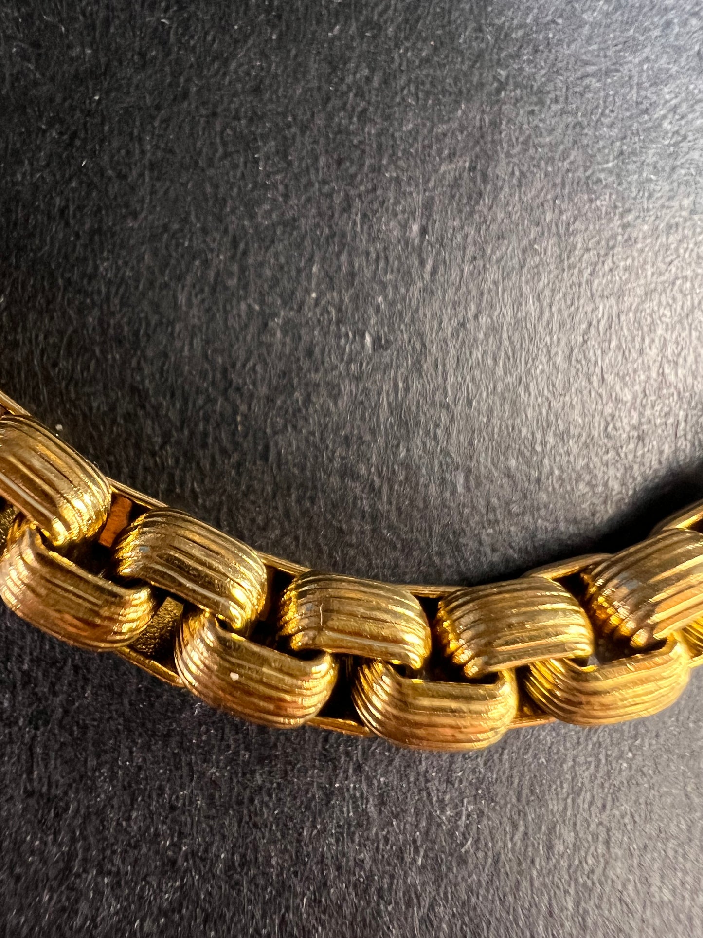 Gold plated stainless steel woven link bracelet