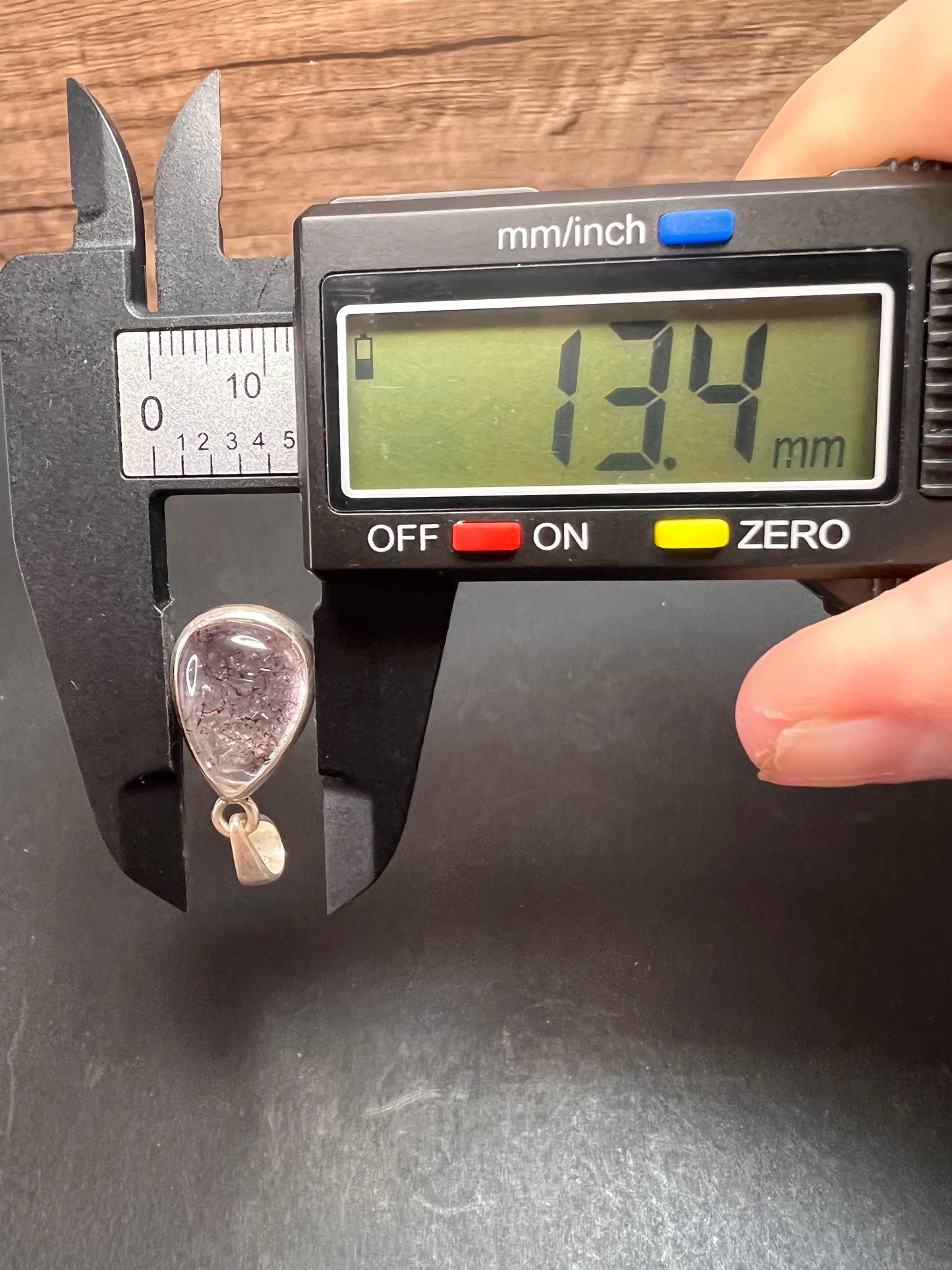 NEW Lepidocrocite super 7 sterling silver teardrop pendant 3.31 grams