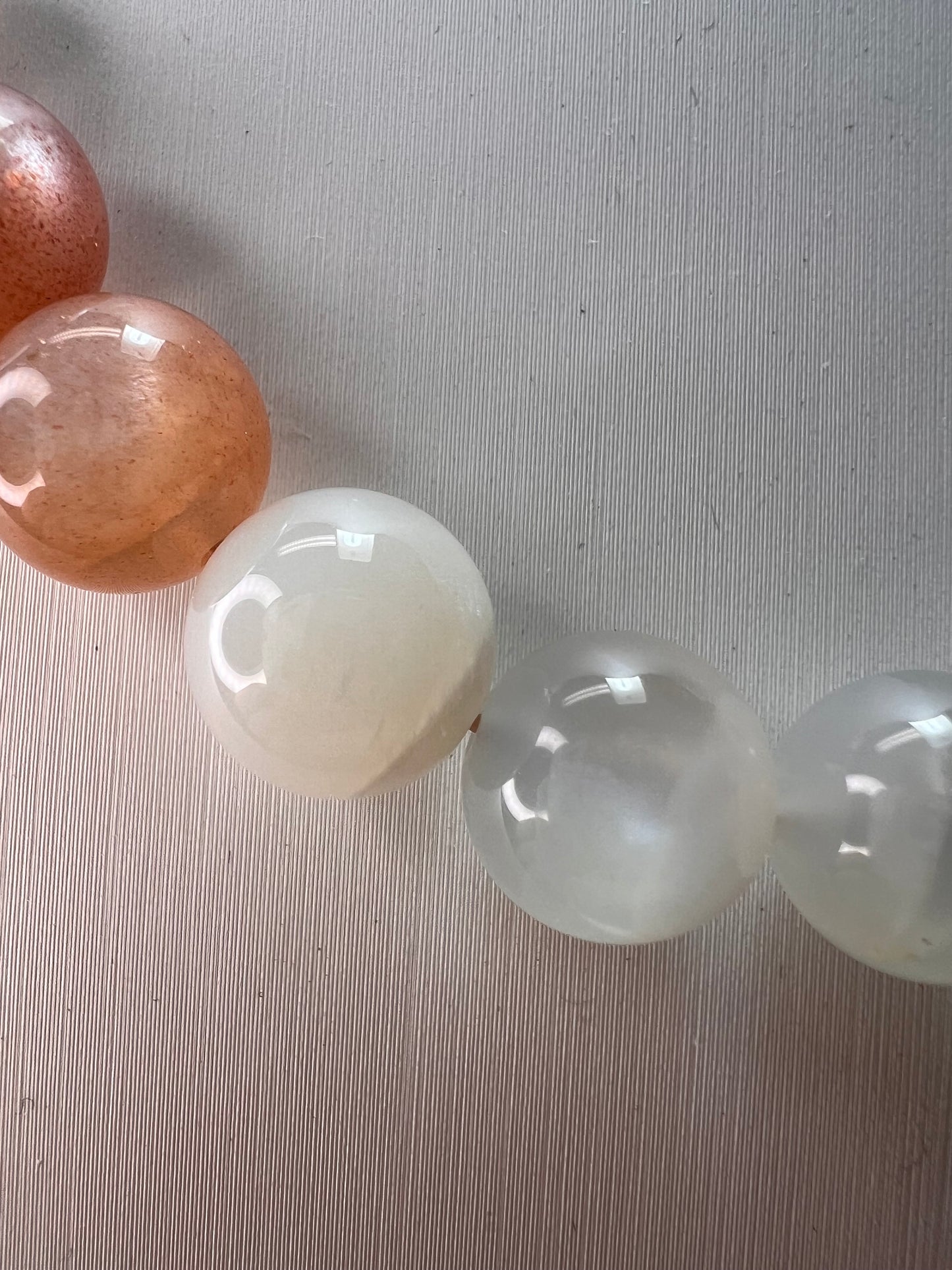 Mixed moonstone sterling silver bolo necklace