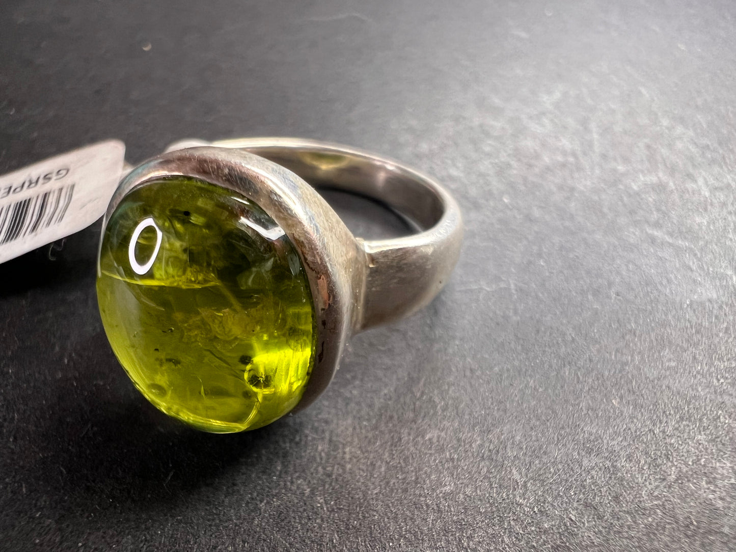 NEW size 7 oval peridot sterling silver ring 6.20 grams