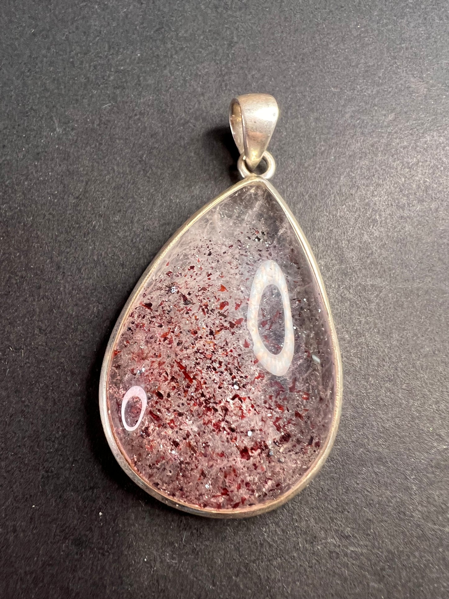NEW Lepidocrocite super 7 sterling silver teardrop pendant 17.5 grams