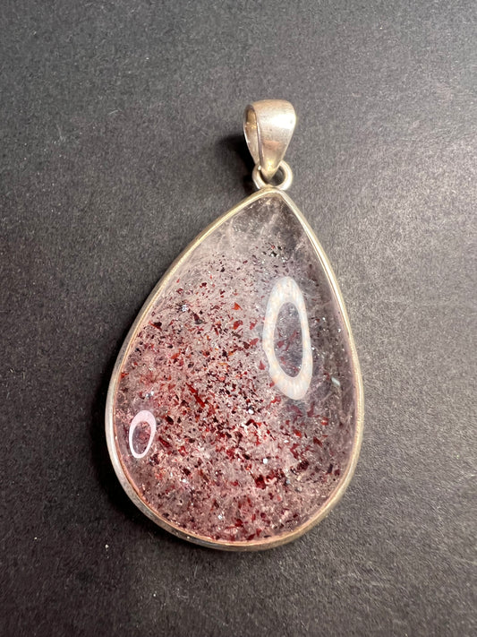 NEW Lepidocrocite super 7 sterling silver teardrop pendant 17.5 grams