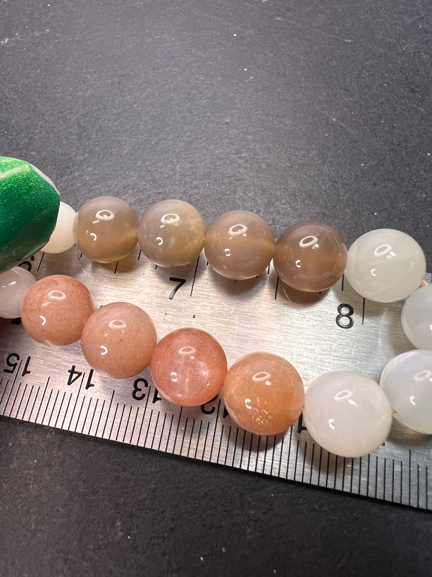 Mixed moonstone sterling silver bolo necklace