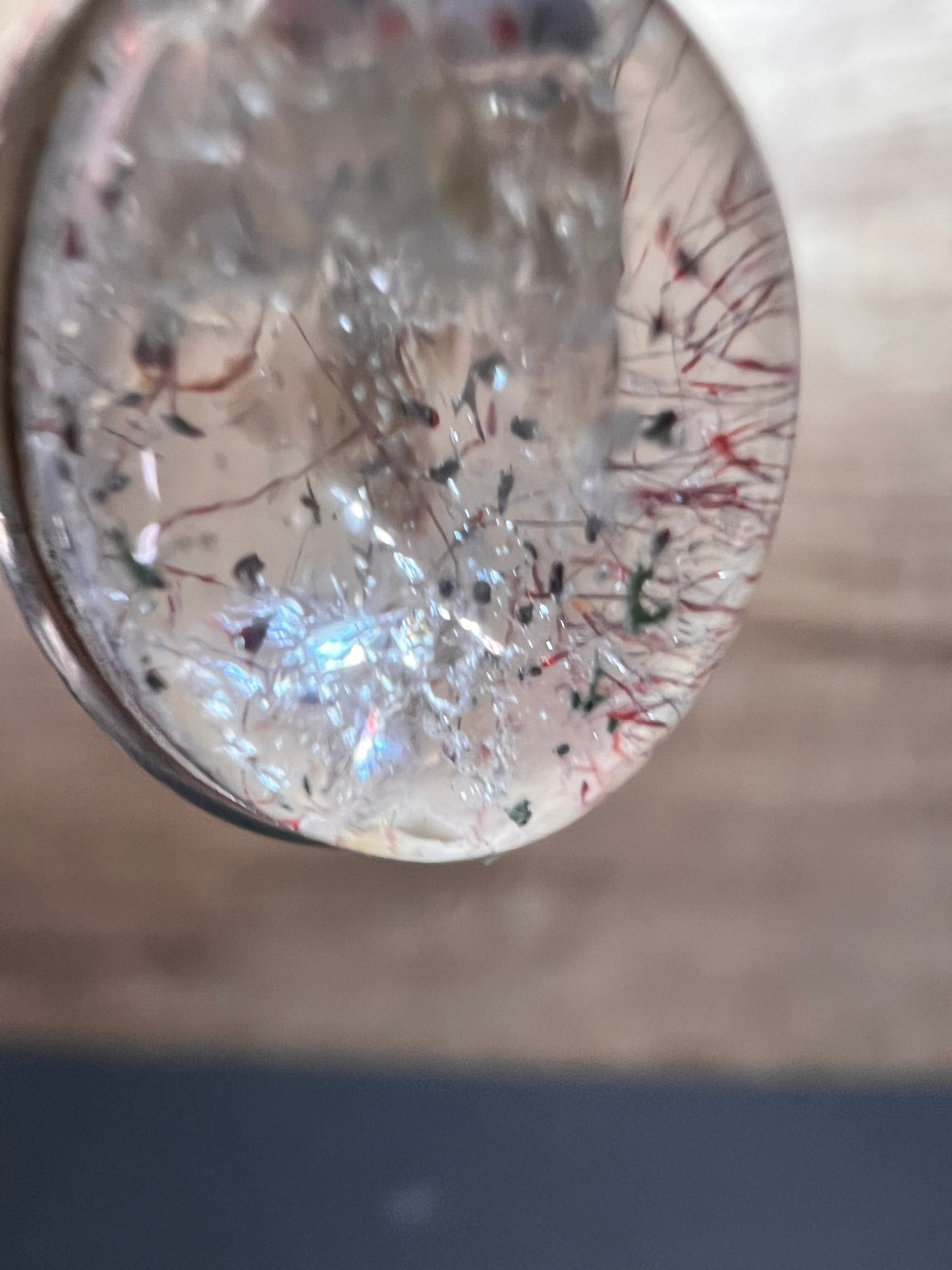 NEW Lepidocrocite super 7 sterling silver oval pendant 4.13 grams