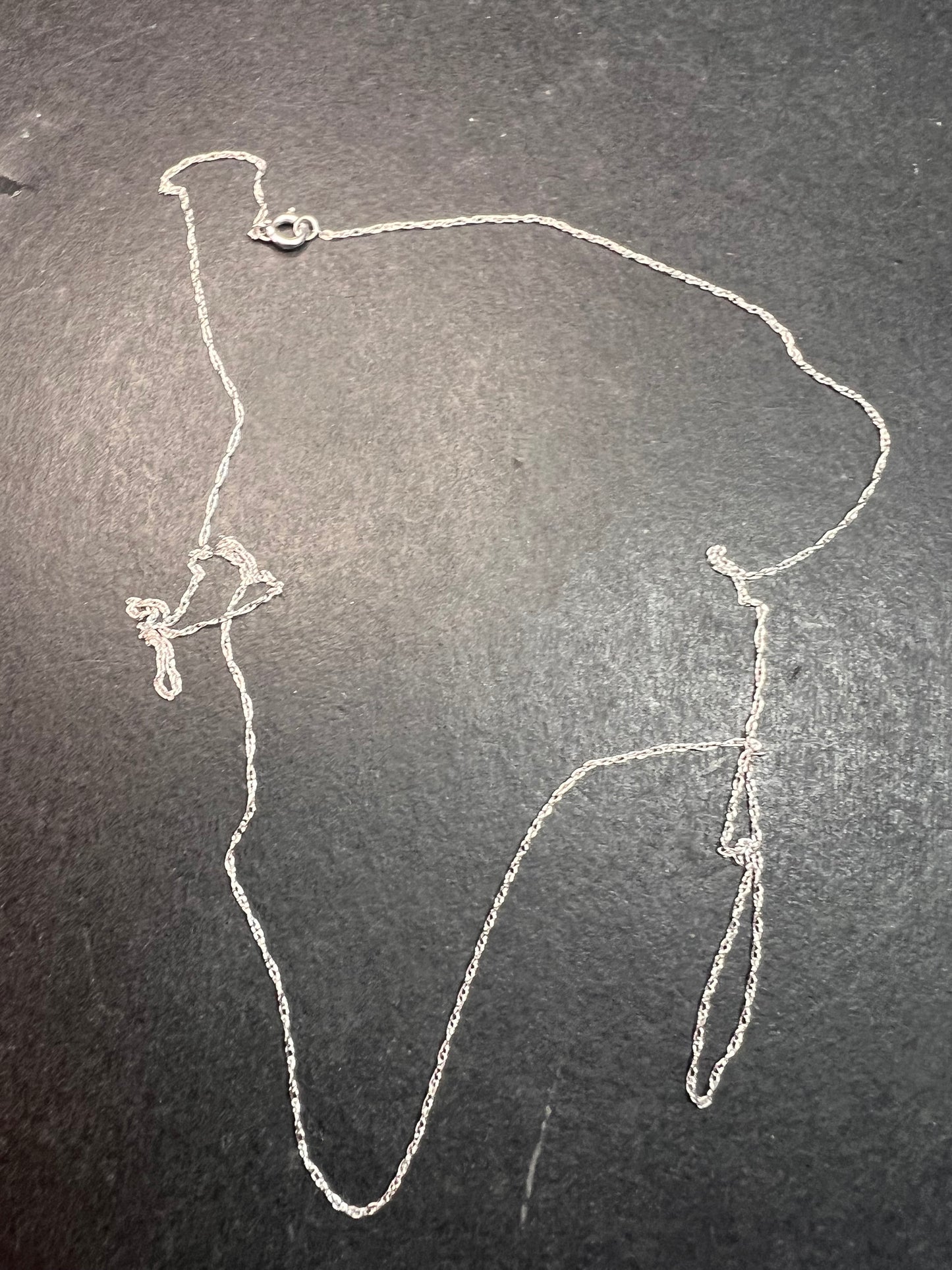 NEW 14k white gold 18 inch cable chain .45 grams