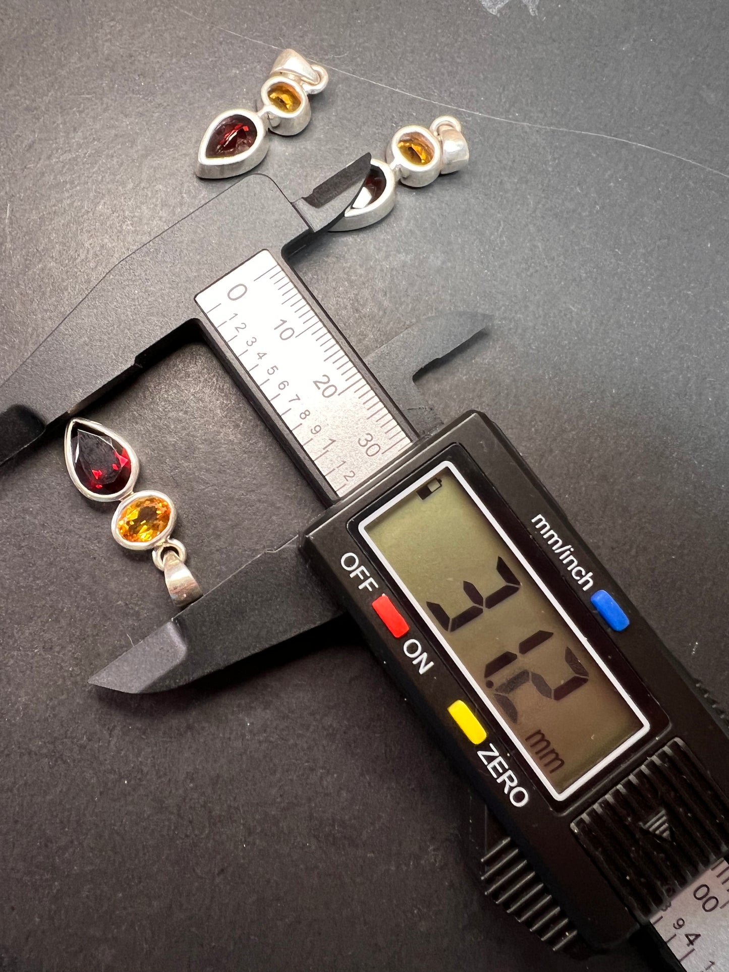 NEW citrine and garnet sterling silver pendant