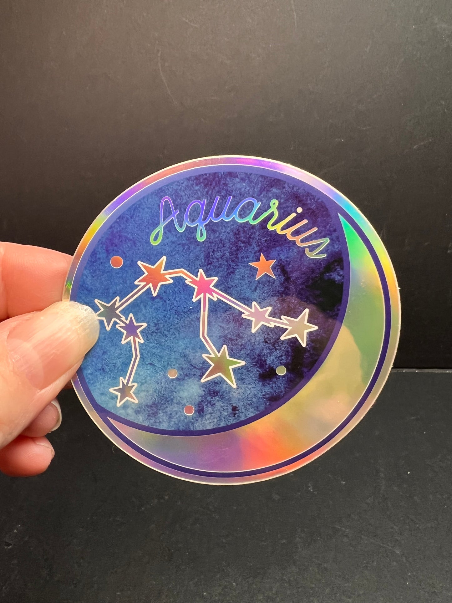 Aquarius Holographic Sticker – Wild Flower