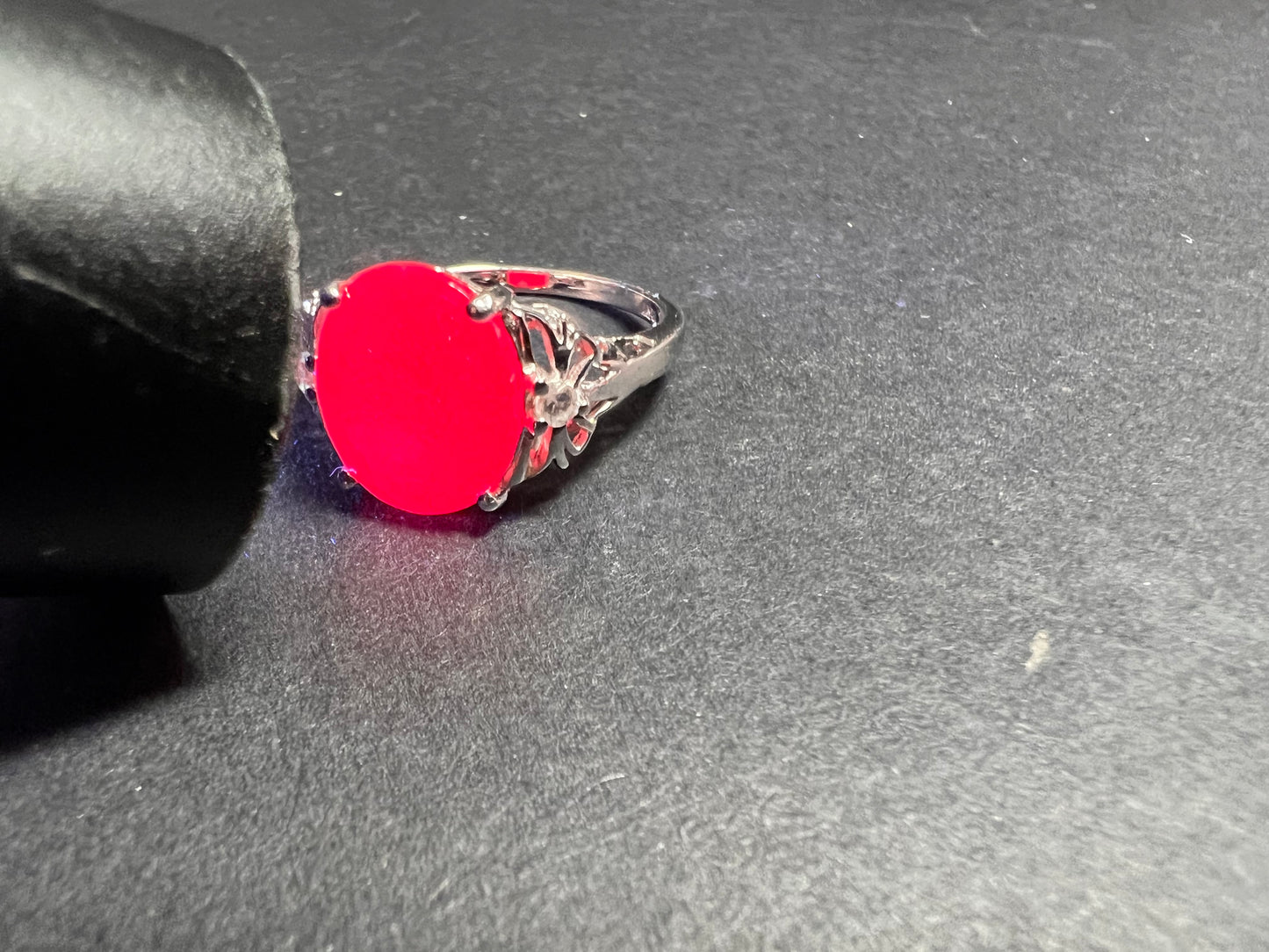 Vintage ruby sterling silver ring size 7