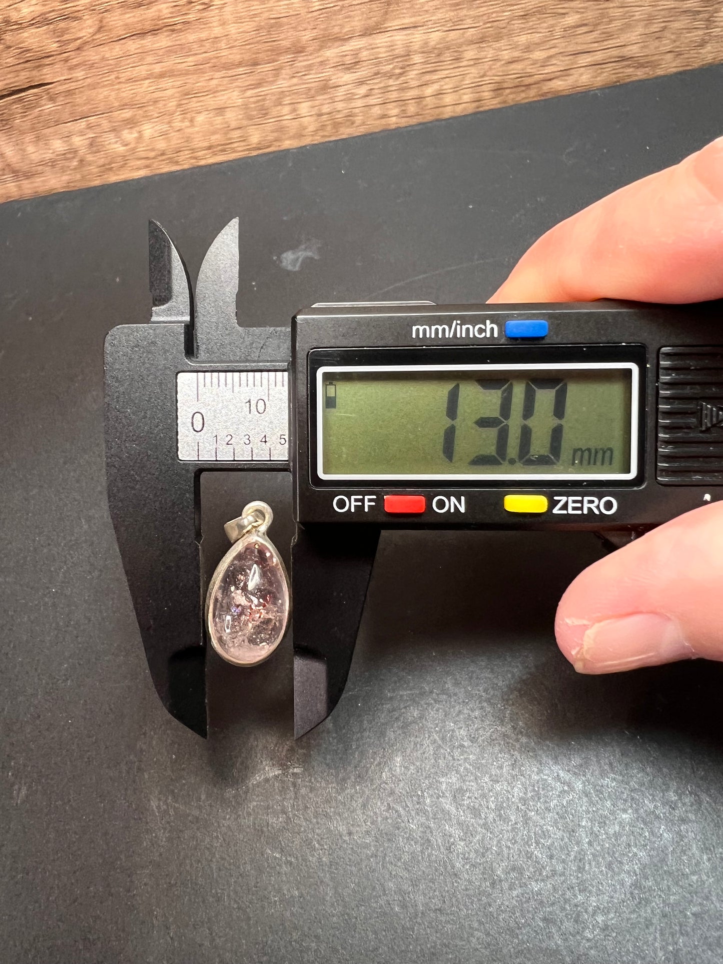 NEW Lepidocrocite super 7 teardrop sterling silver pendant 3.46 grams