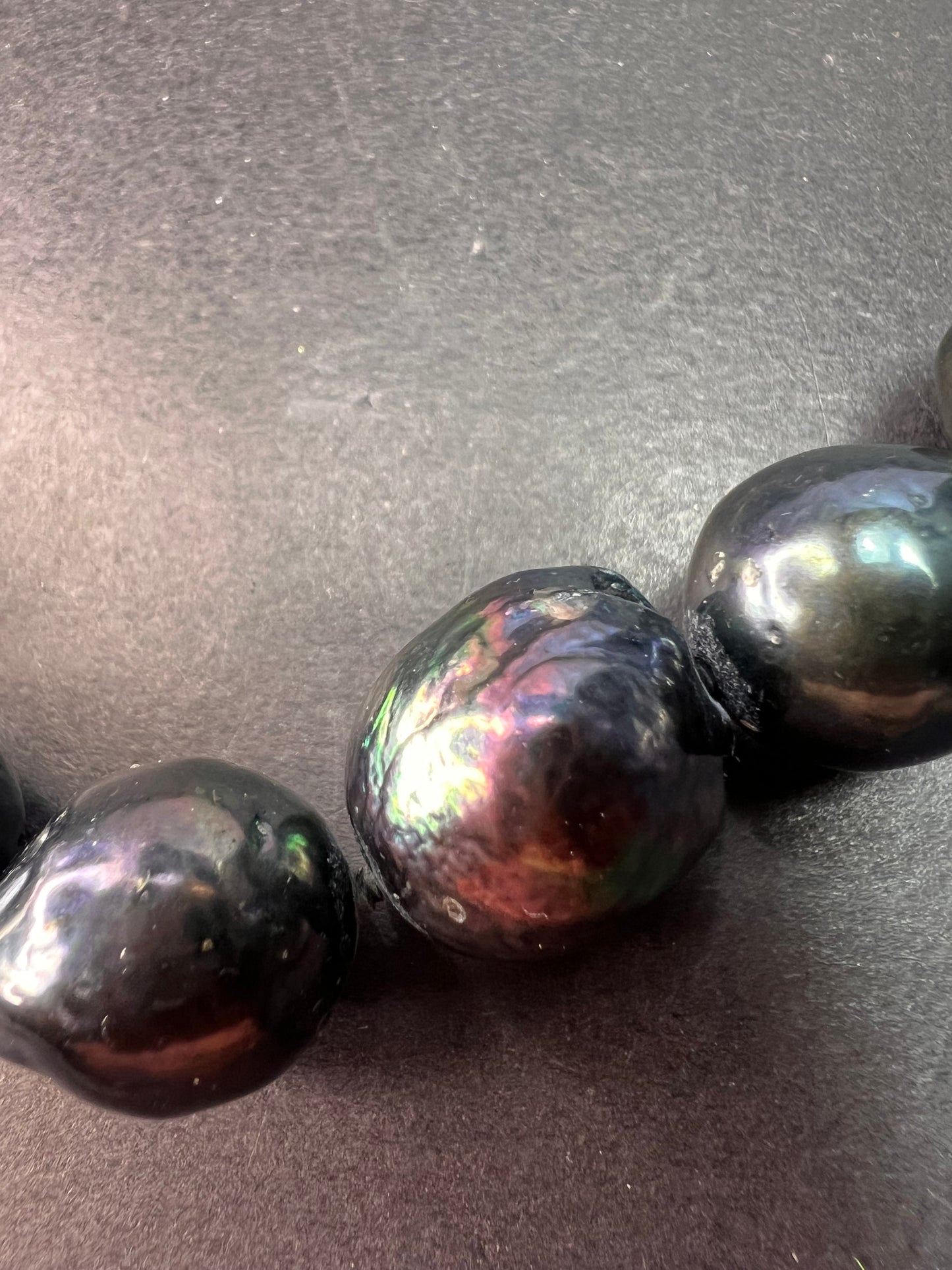 13mm Tahitian peacock baroque pearl 22 inch necklace with sterling silver clasp