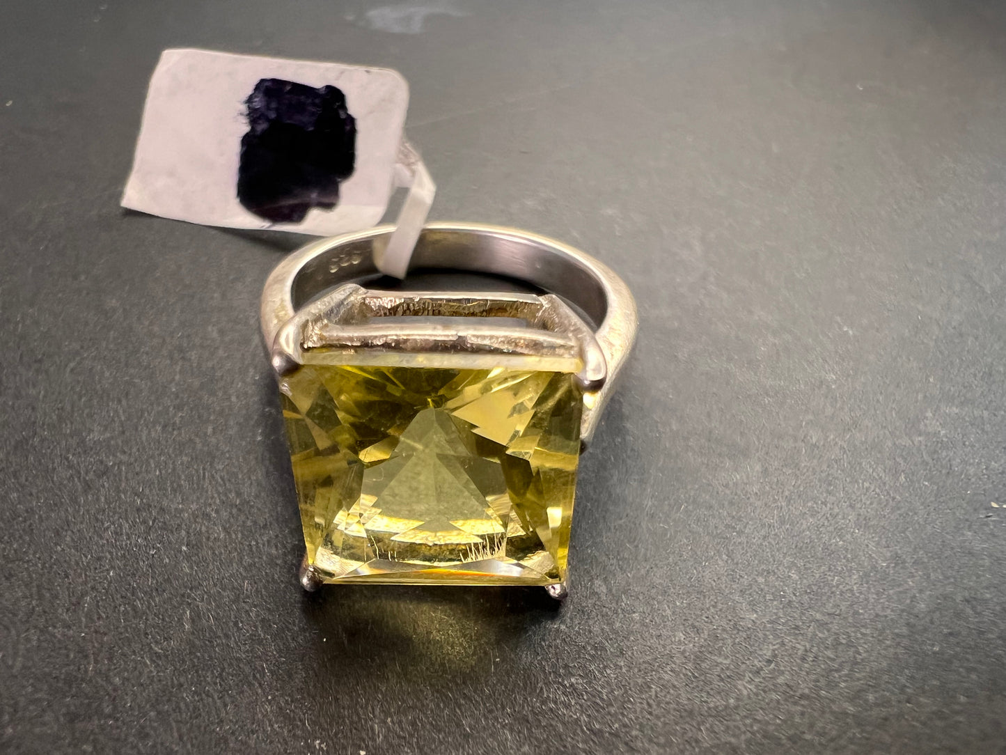 NEW size 7 lemon quartz citrine sterling silver ring 5.05 grams