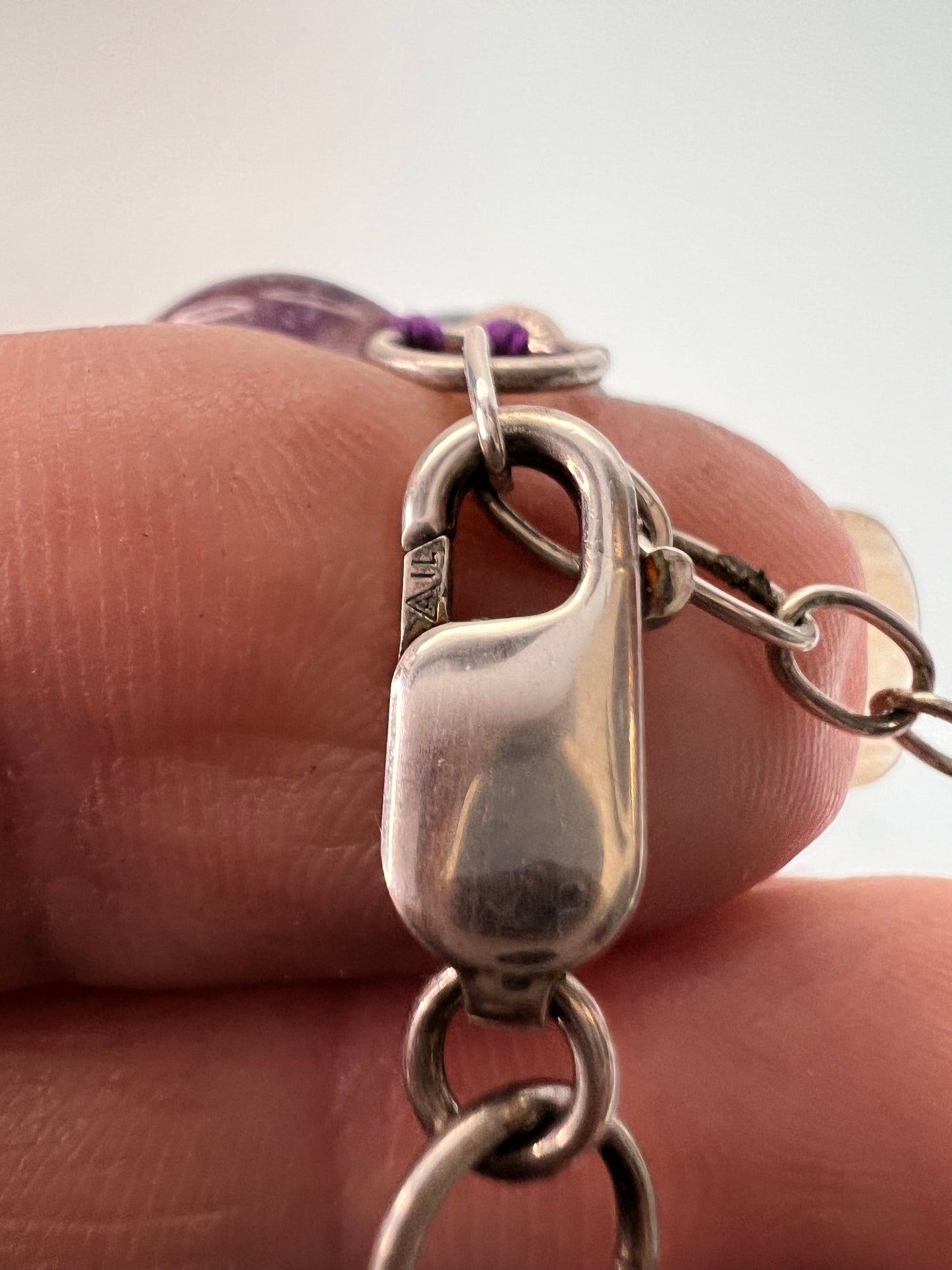 NEW Nate & Etan Fluorite double strand knotted necklace with sterling silver clasp