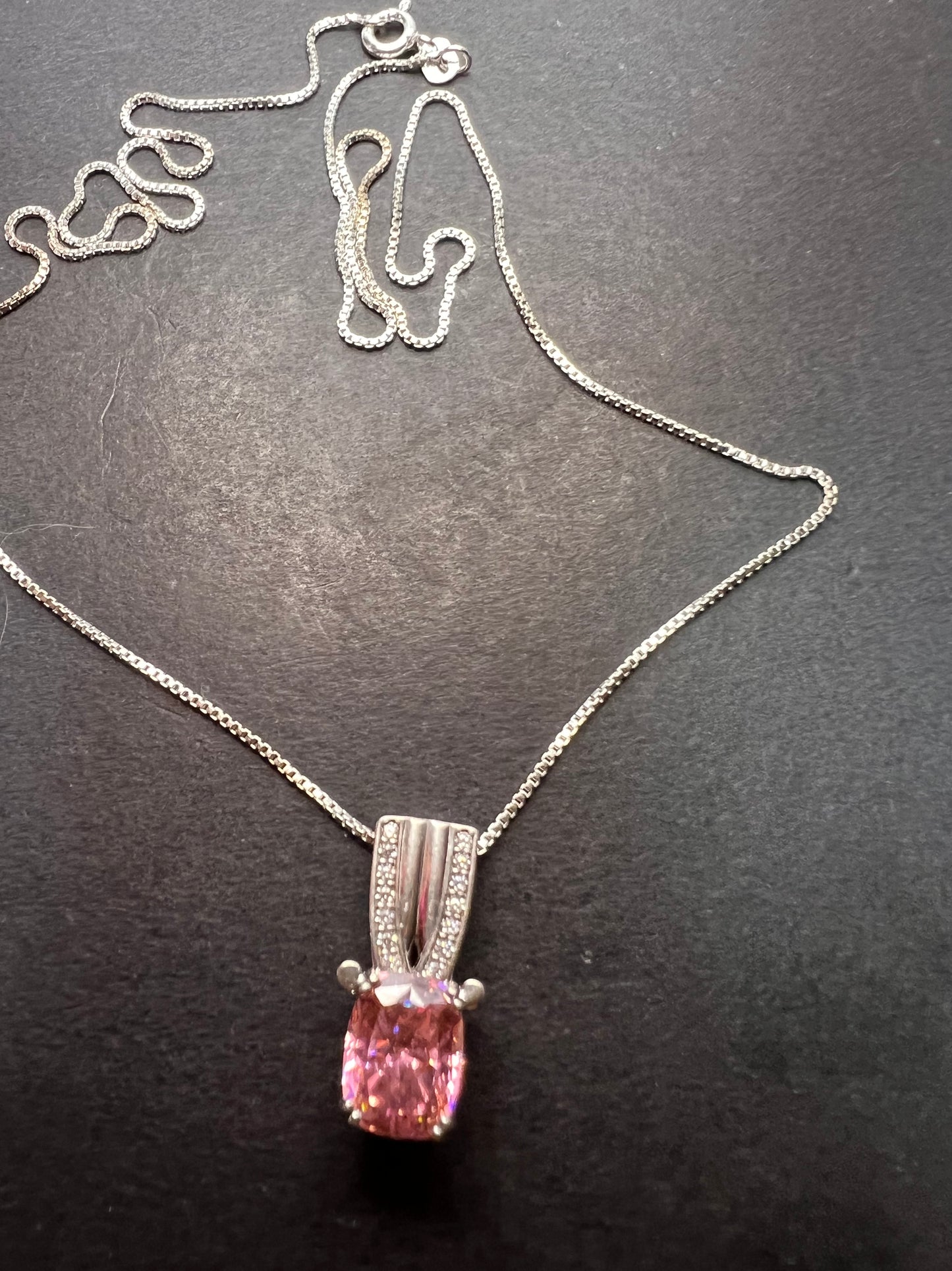 Bella Luce 5.17ctw Pink and white CZ Rhodium Over Silver Pendant