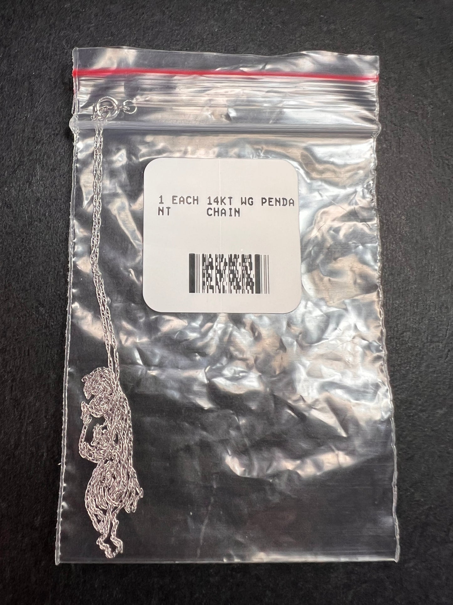 NEW 14k white gold 18 inch cable chain .45 grams