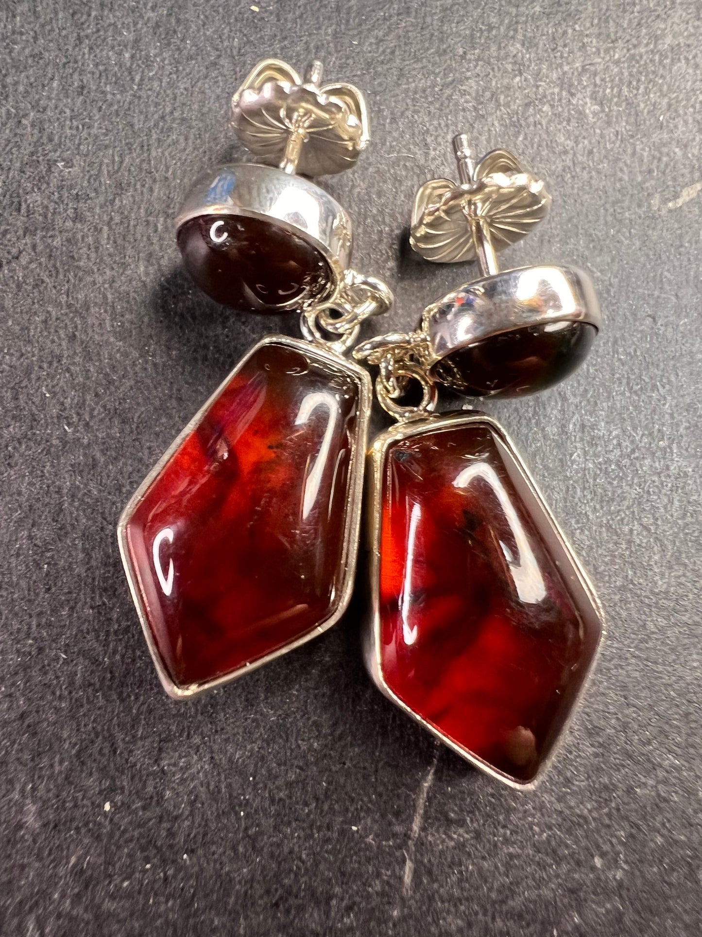 NEW Jay King Cognac Amber Sterling silver earrings