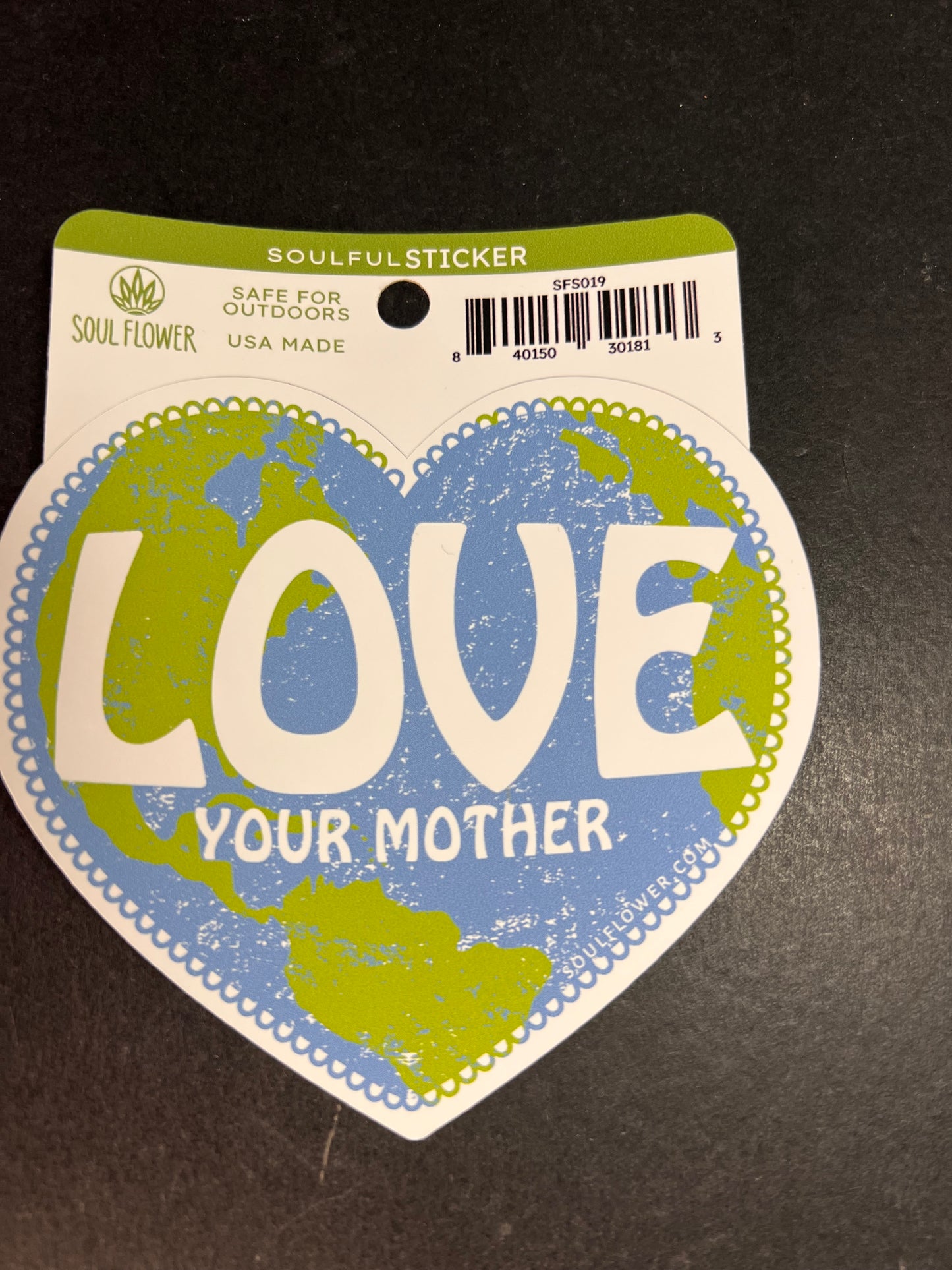 Soul Flower Love Your Mother Heart Earth Sticker – Eco Outdoor Decal