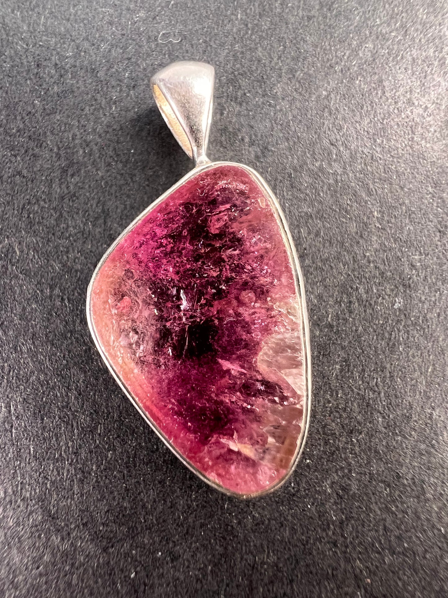 NEW Bi color pink tourmaline sterling silver pendant 1.94 grams