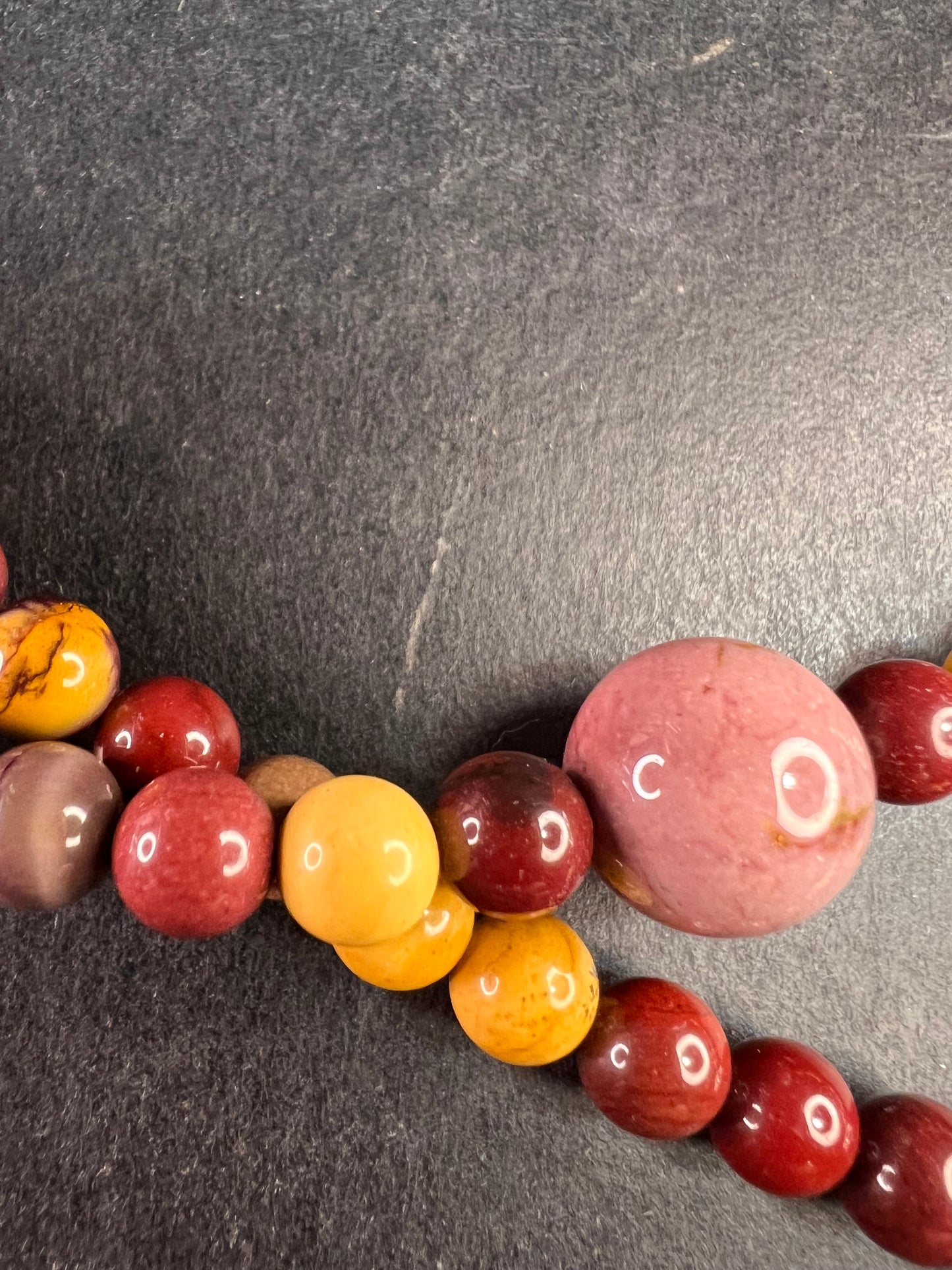 NEW Mookaite Jasper station 36 inch necklace with sterling silver clasp