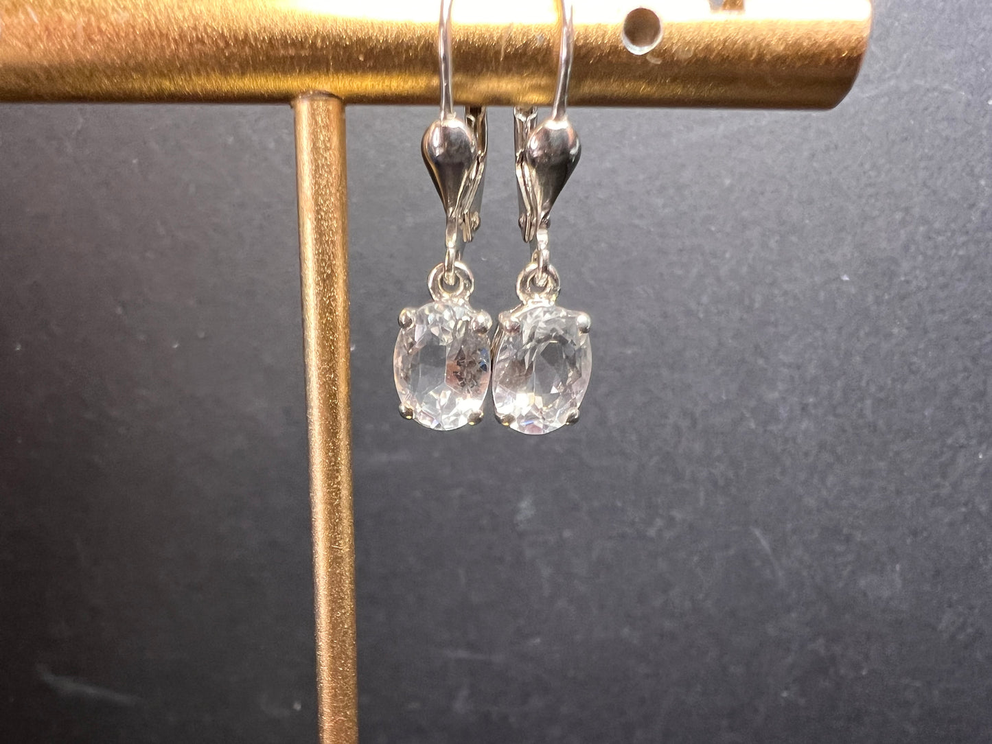 NEW petalite sterling silver lever back earrings