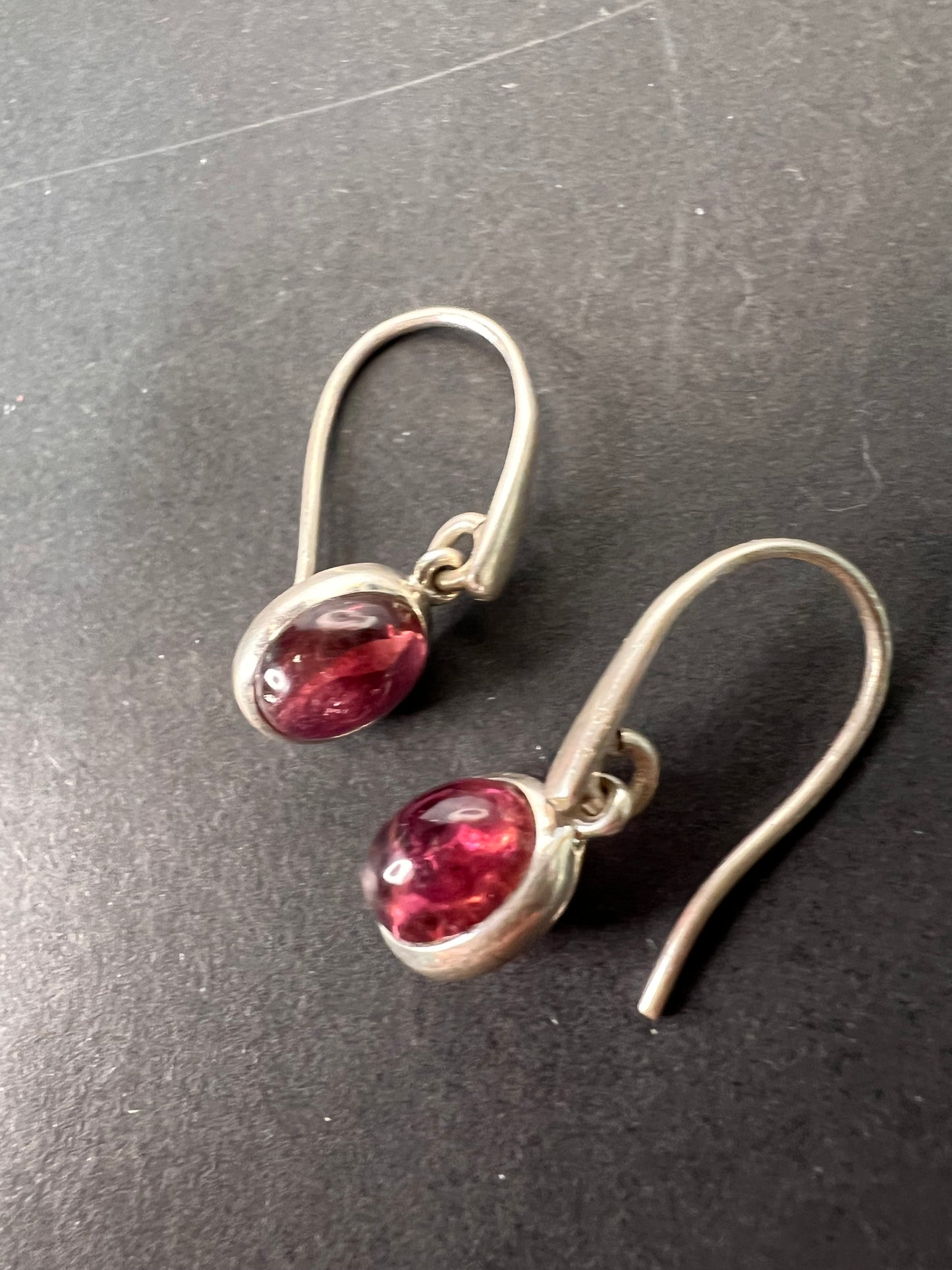 NEW Rubellite sterling silver dangle earrings 3.39 grams