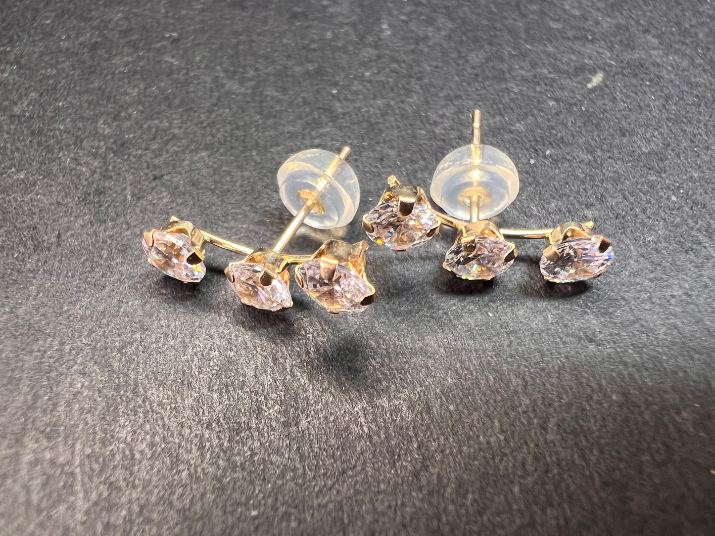 White Cubic Zirconia 10k Yellow Gold Earrings 2.45ctw