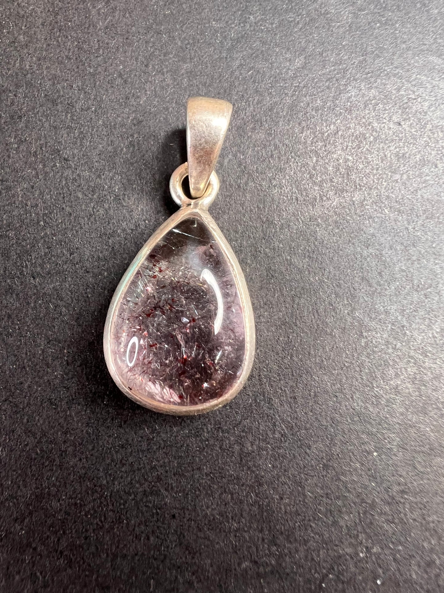 NEW Lepidocrocite super 7 sterling silver teardrop pendant 3.31 grams