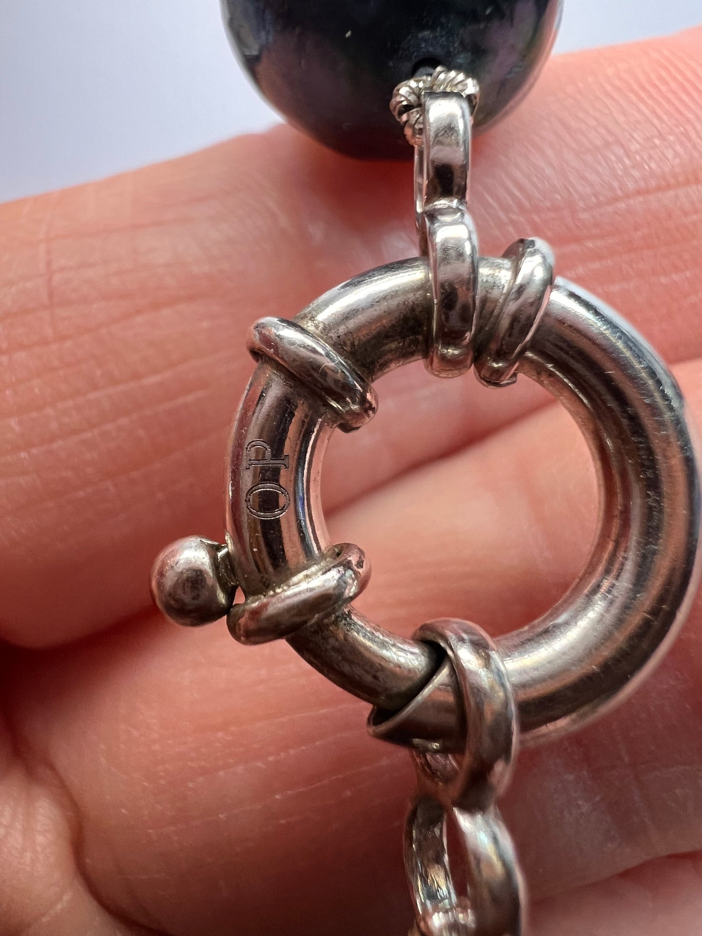 13mm Tahitian peacock baroque pearl 22 inch necklace with sterling silver clasp